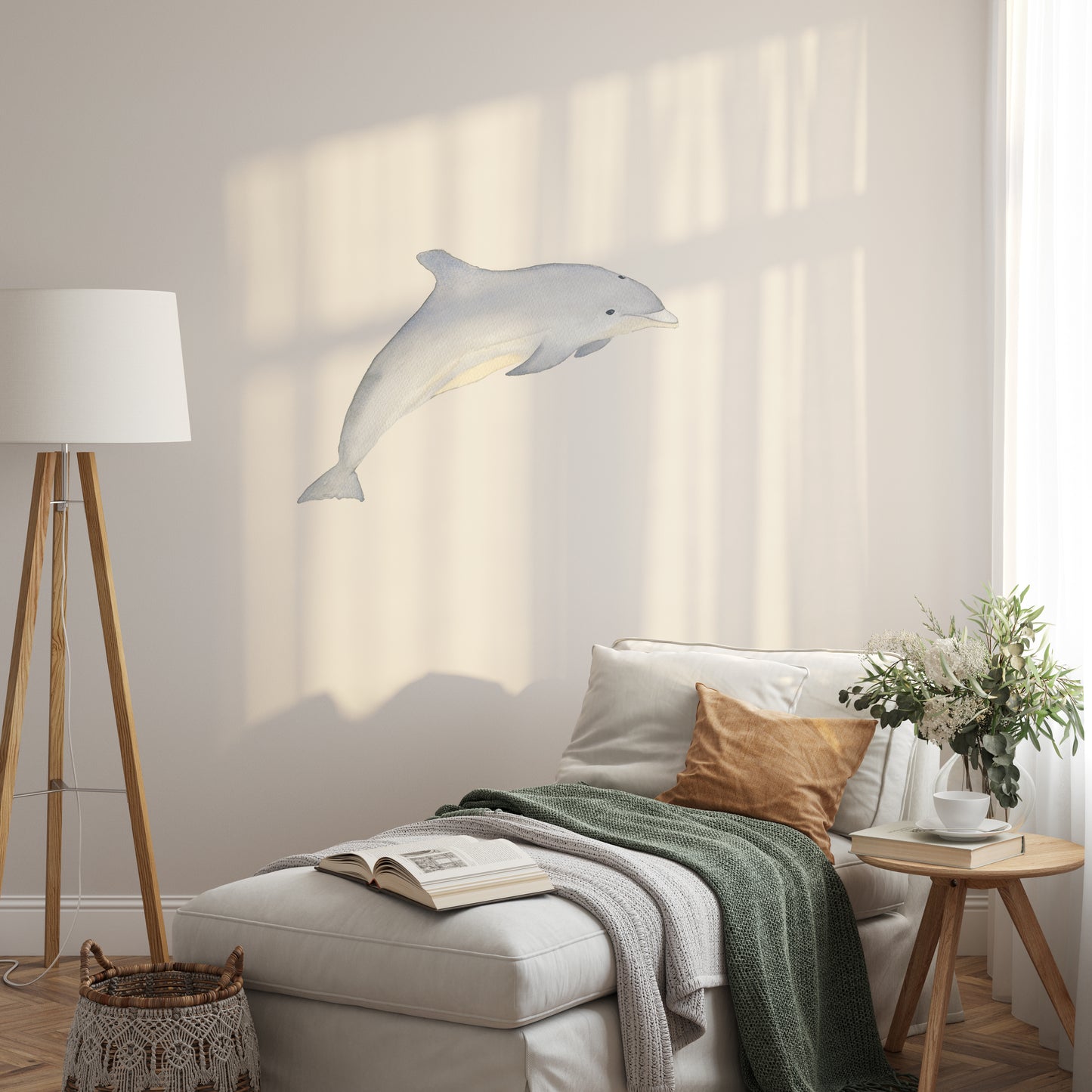 Watercolour Dolphin | Fabric wall stickers-Fabric wall stickers-Adnil Creations