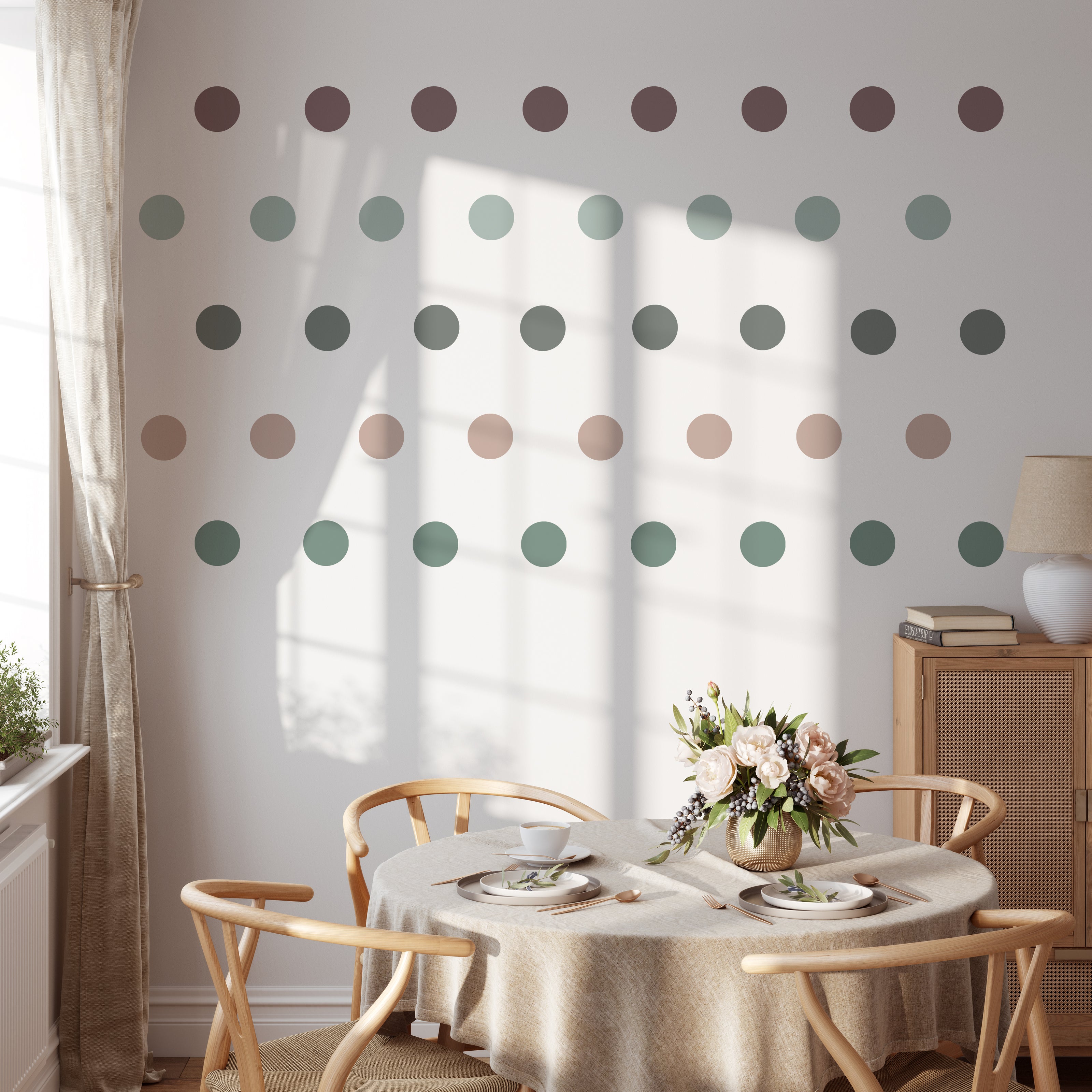 Neutral tone polka dots | Fabric wall stickers-Fabric wall stickers-Adnil Creations