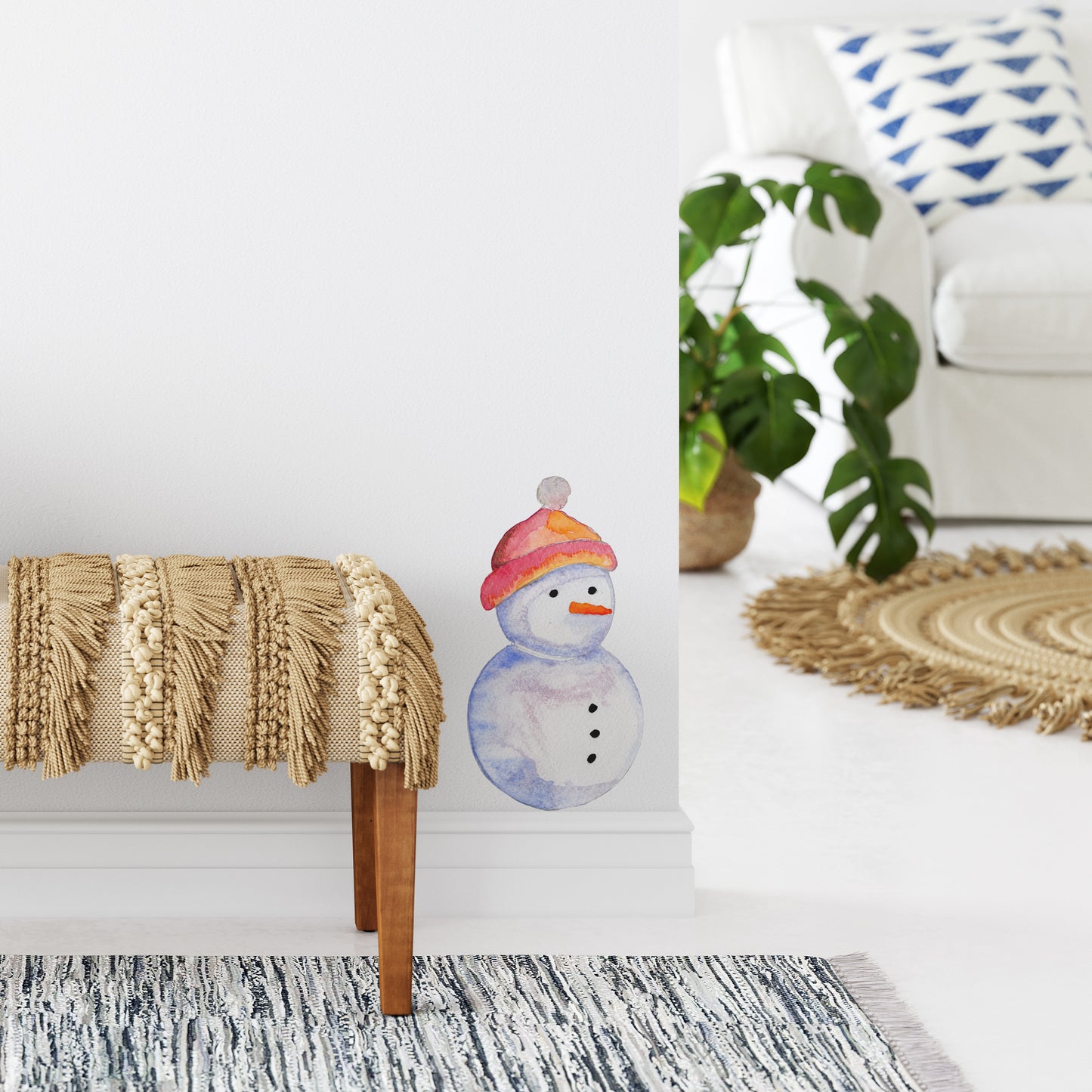 Watercolour snowman | Fabric wall stickers-Fabric wall stickers-Adnil Creations