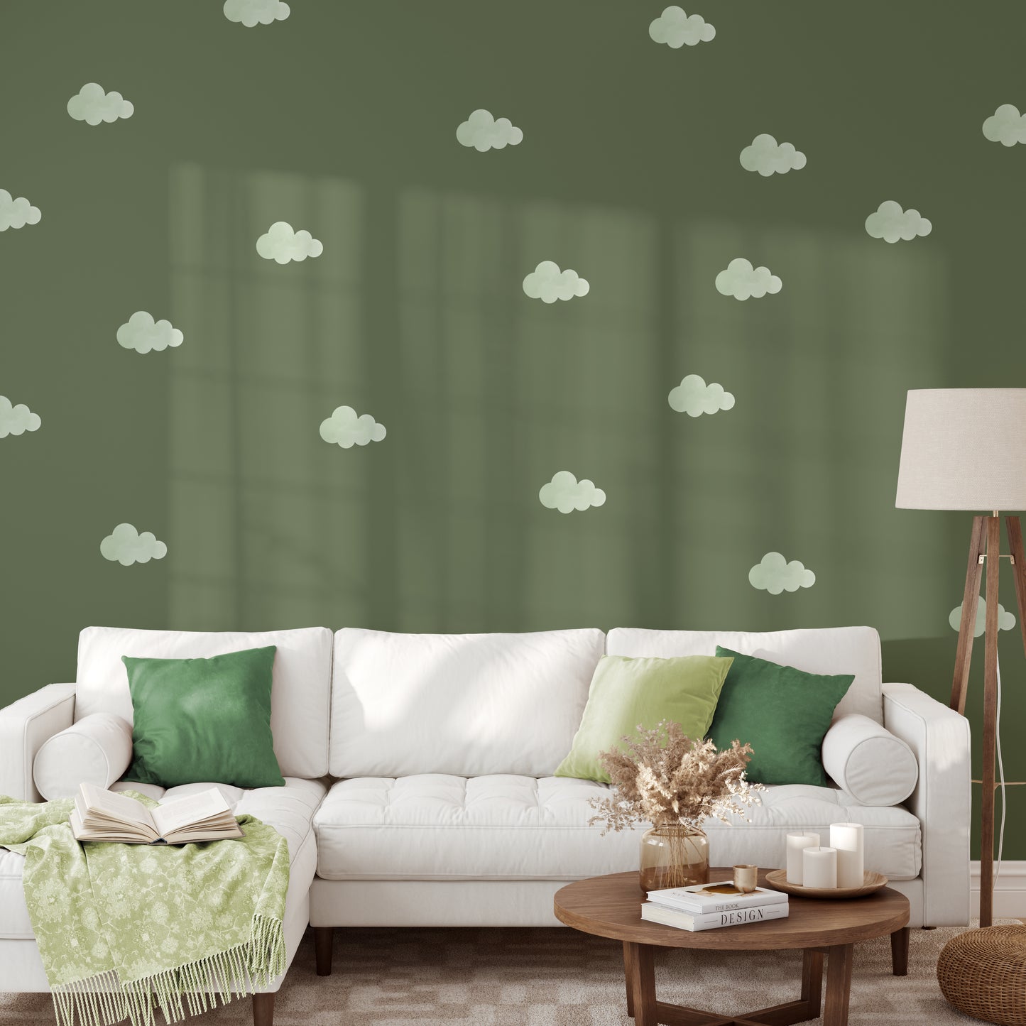 Green clouds | Fabric wall stickers-Fabric wall stickers-Adnil Creations