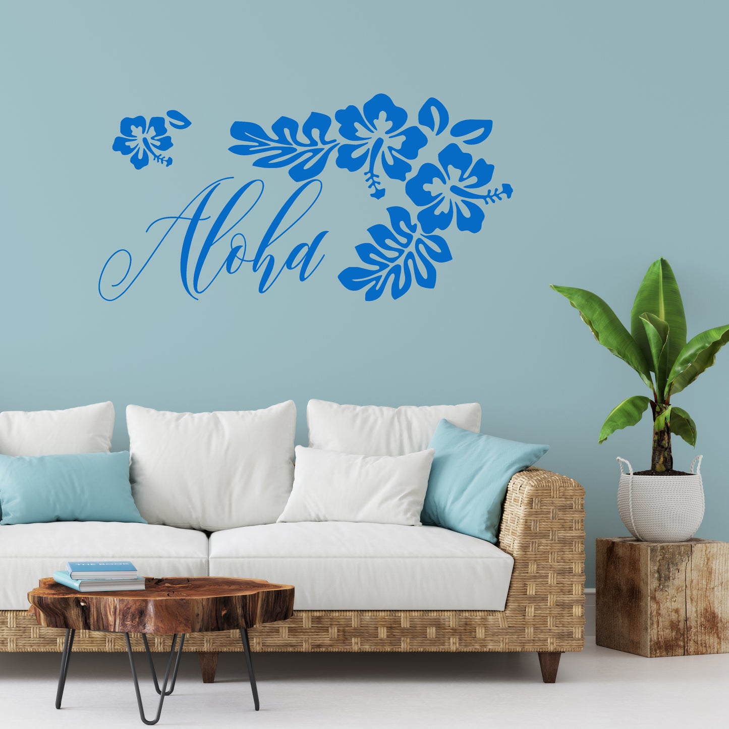 Aloha with hibiscus | Wall quote-Wall quote-Adnil Creations