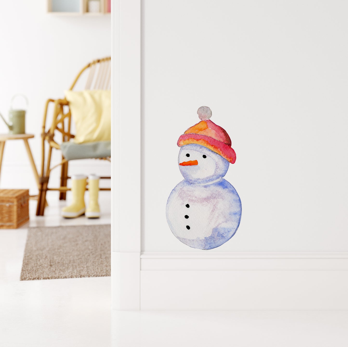 Watercolour snowman | Fabric wall stickers-Fabric wall stickers-Adnil Creations