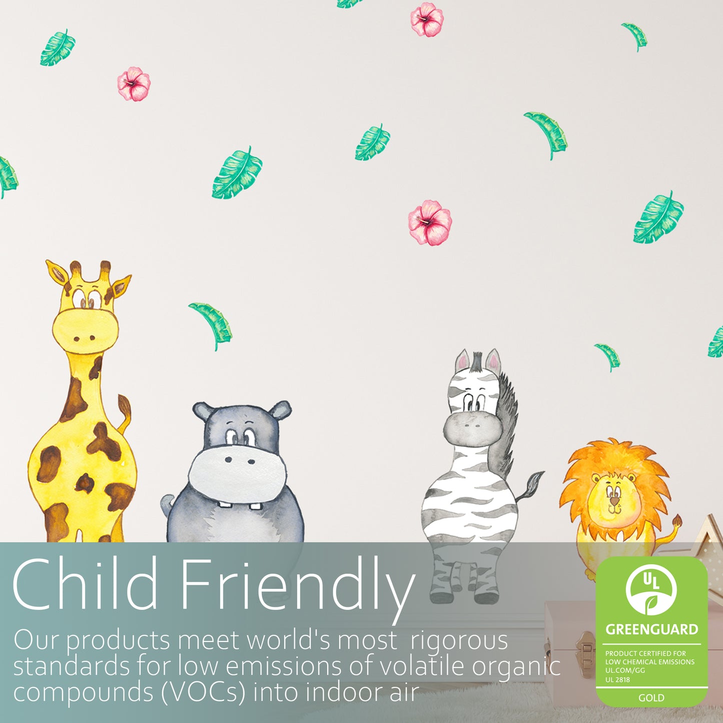 Watercolour safari animals | Fabric wall stickers-Fabric wall stickers-Adnil Creations