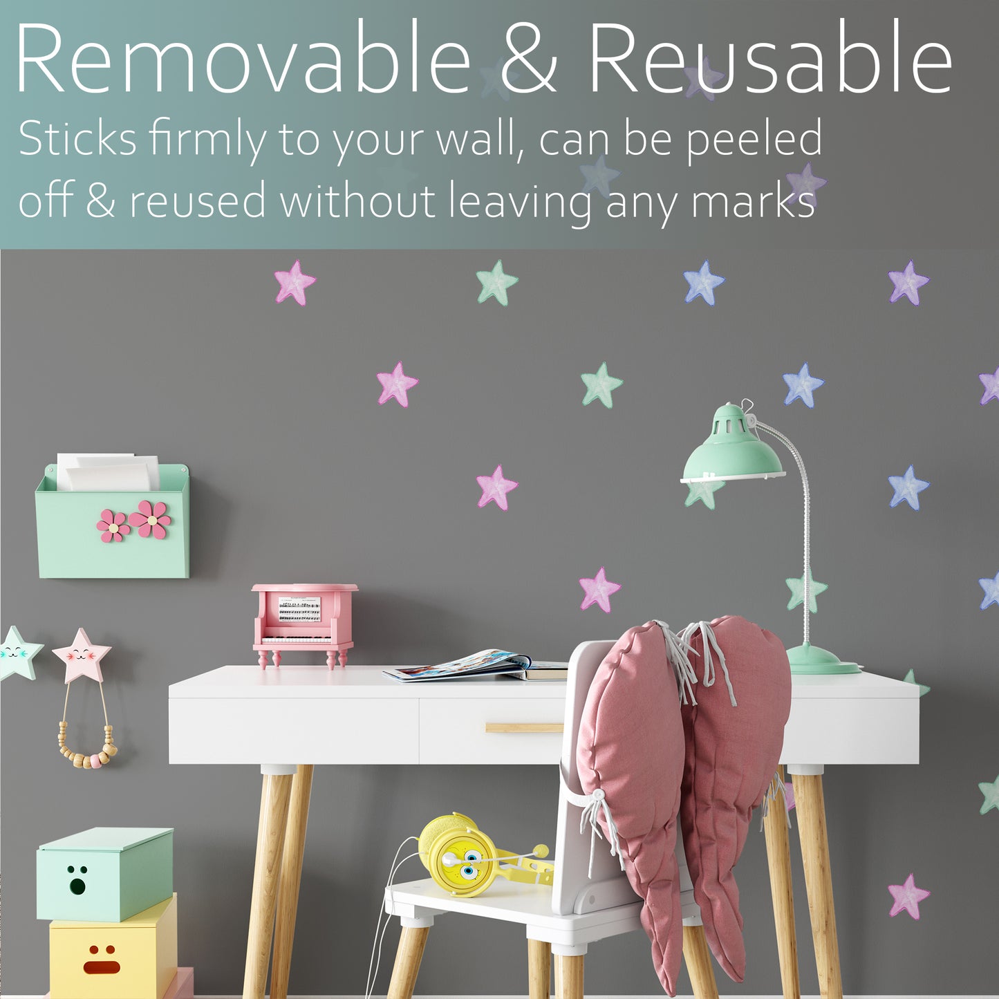 Watercolour stars | Fabric wall stickers-Fabric wall stickers-Adnil Creations