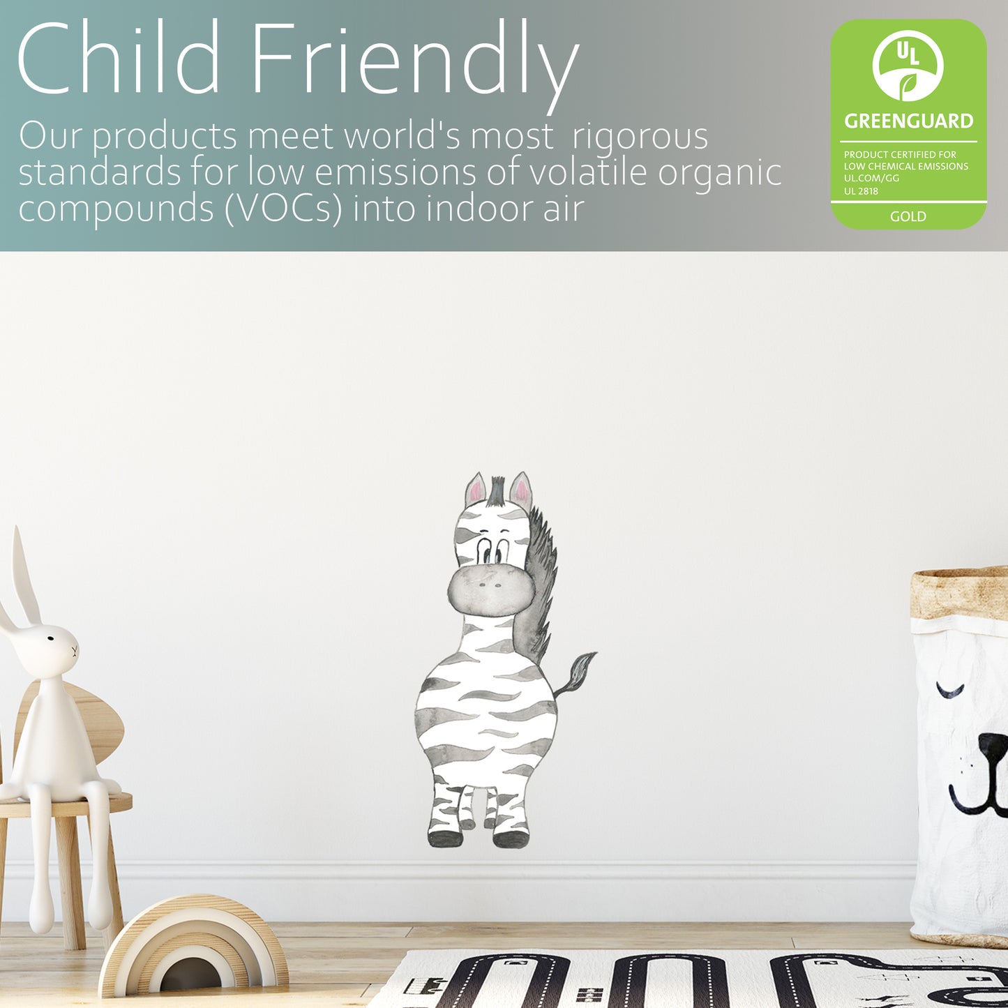 Watercolour zebra | Fabric wall stickers-Fabric wall stickers-Adnil Creations