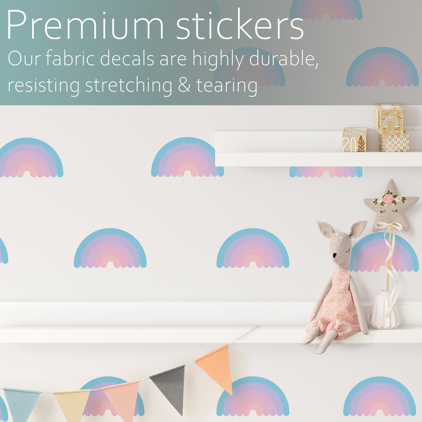 Purple ombre rainbows | Fabric wall stickers-Fabric wall stickers-Adnil Creations