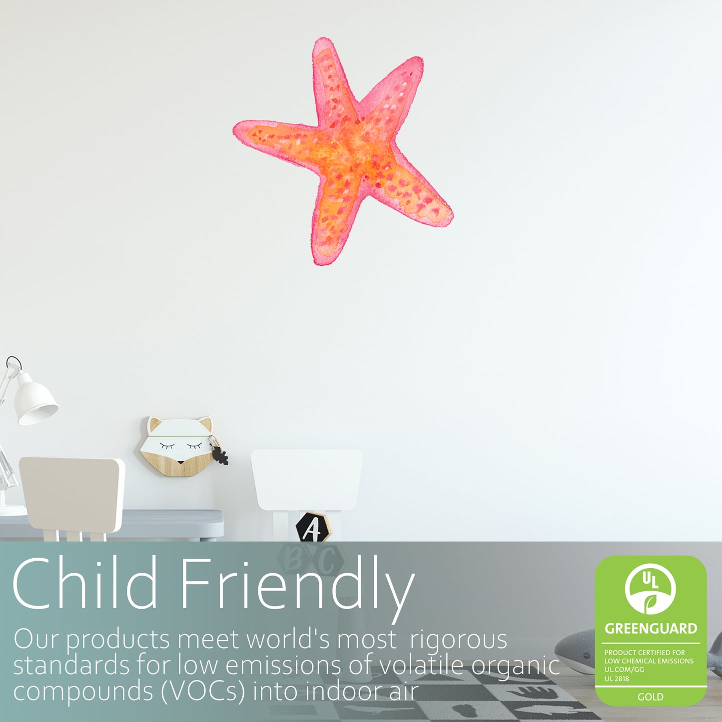 Watercolour starfish | Fabric wall stickers-Fabric wall stickers-Adnil Creations