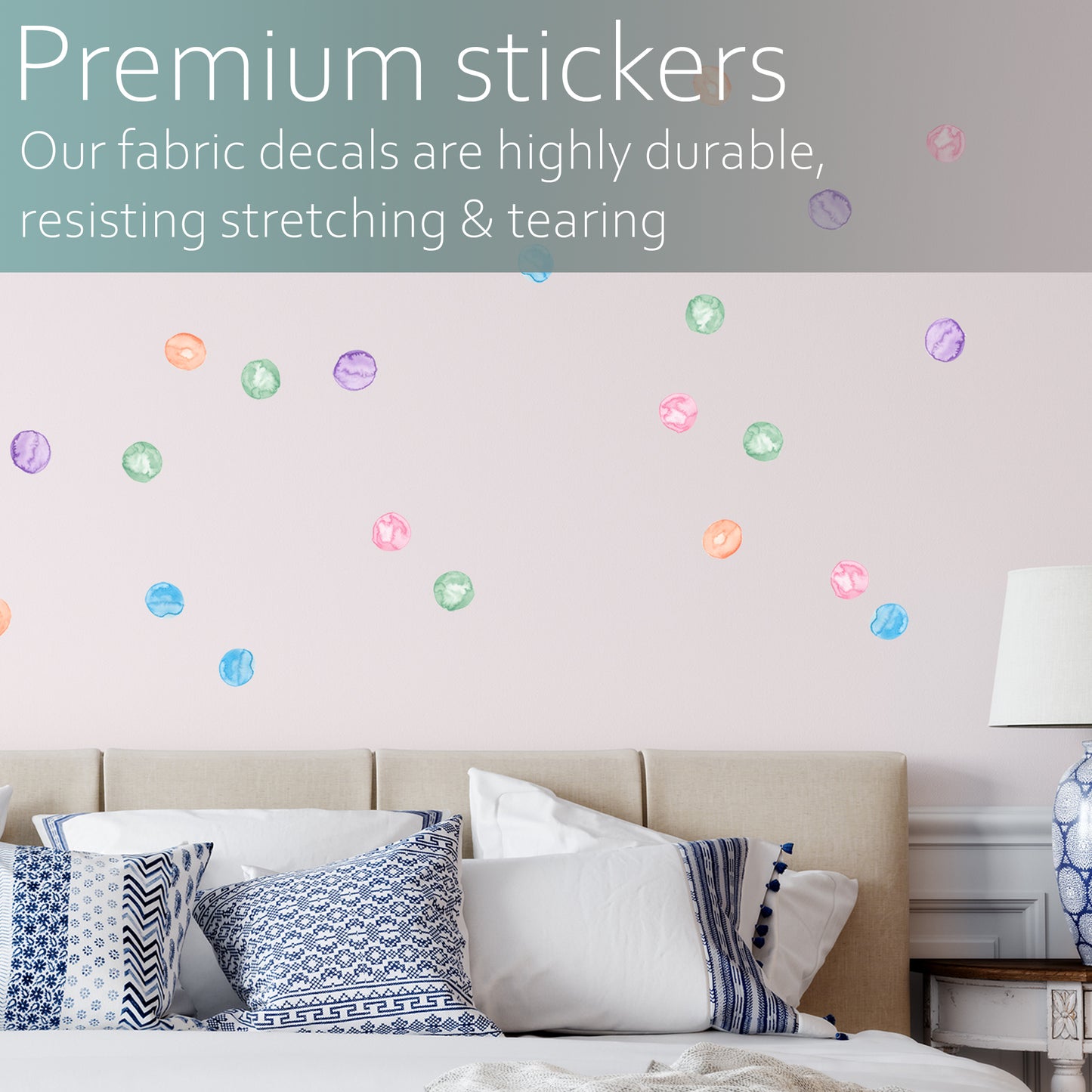 Watercolour polka dots | Fabric wall stickers-Fabric wall stickers-Adnil Creations