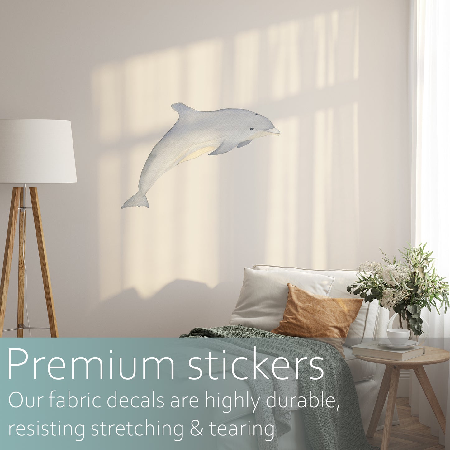 Watercolour Dolphin | Fabric wall stickers-Fabric wall stickers-Adnil Creations