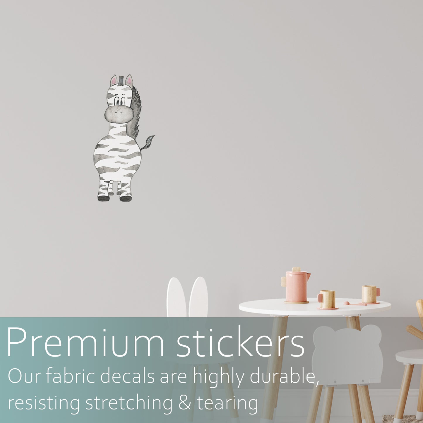 Watercolour zebra | Fabric wall stickers-Fabric wall stickers-Adnil Creations