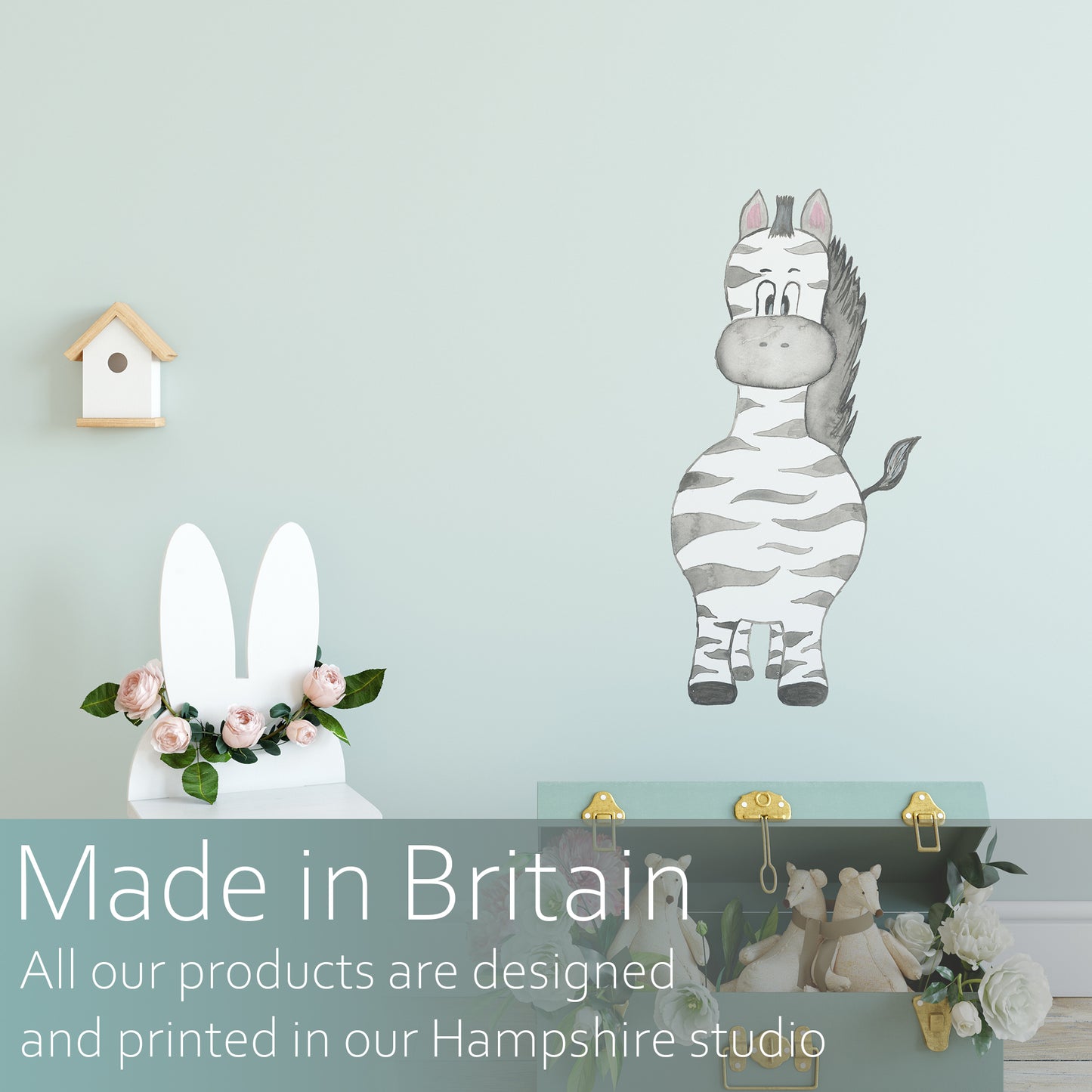 Watercolour zebra | Fabric wall stickers-Fabric wall stickers-Adnil Creations
