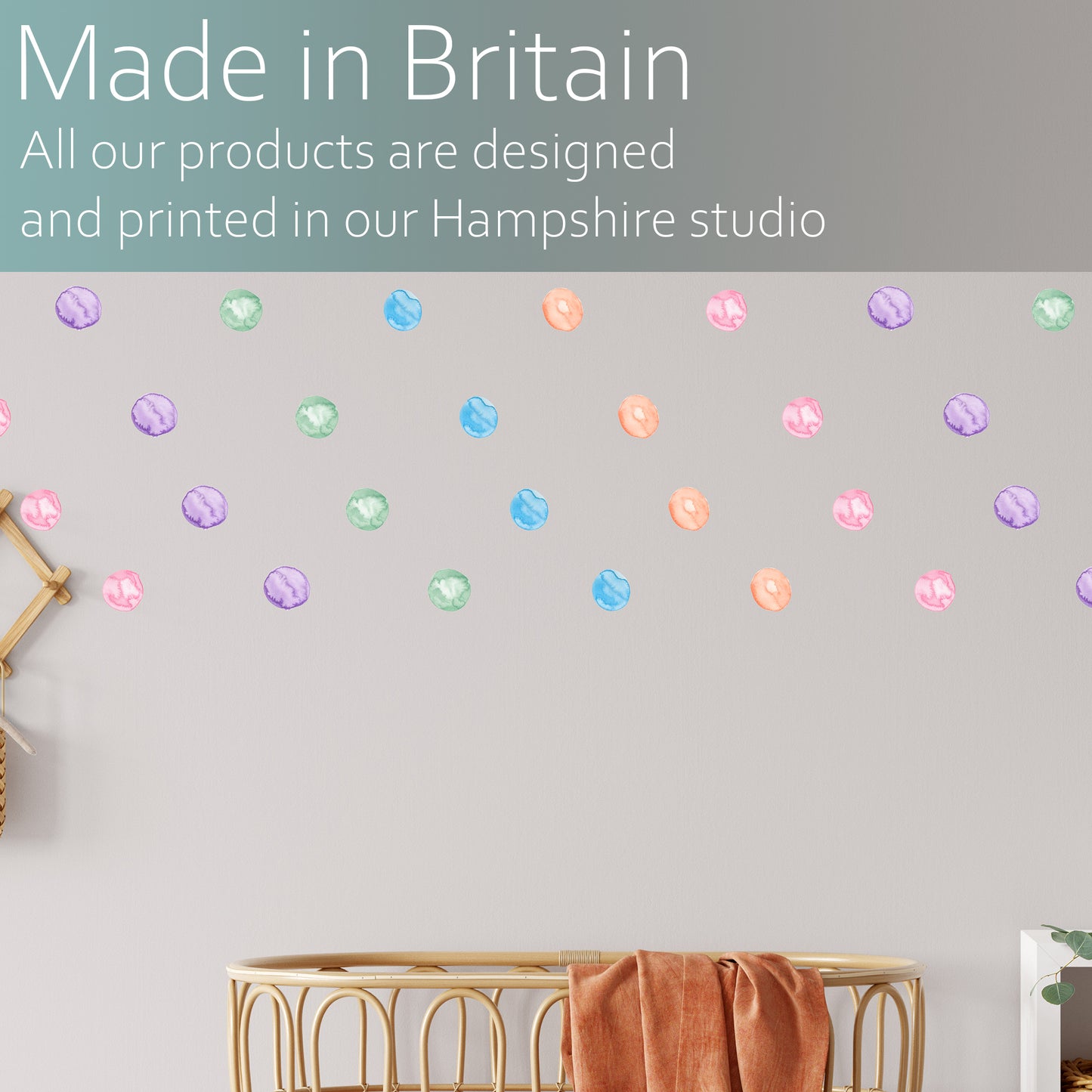 Watercolour polka dots | Fabric wall stickers-Fabric wall stickers-Adnil Creations