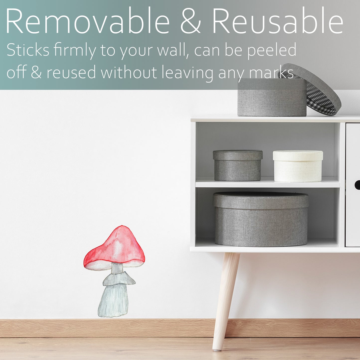 Watercolour mushroom | Fabric wall stickers-Fabric wall stickers-Adnil Creations