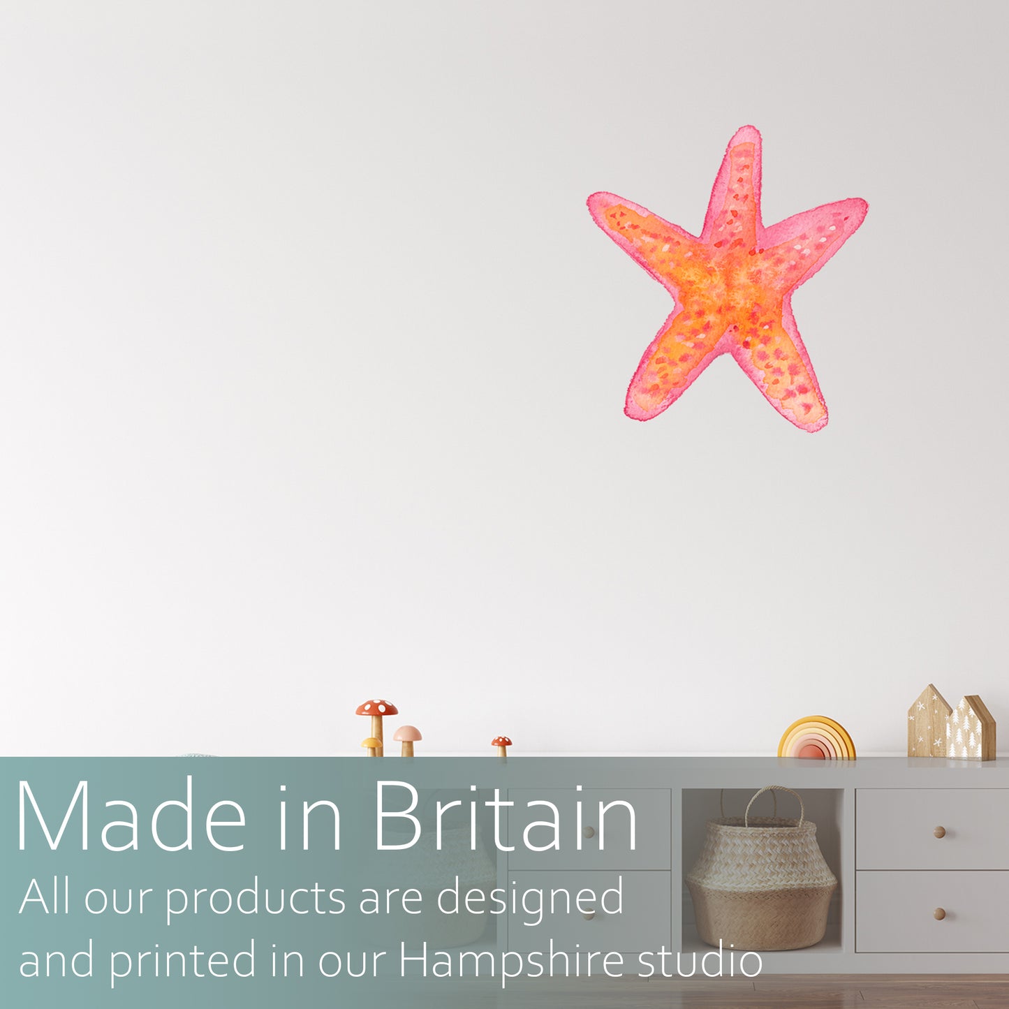 Watercolour starfish | Fabric wall stickers-Fabric wall stickers-Adnil Creations