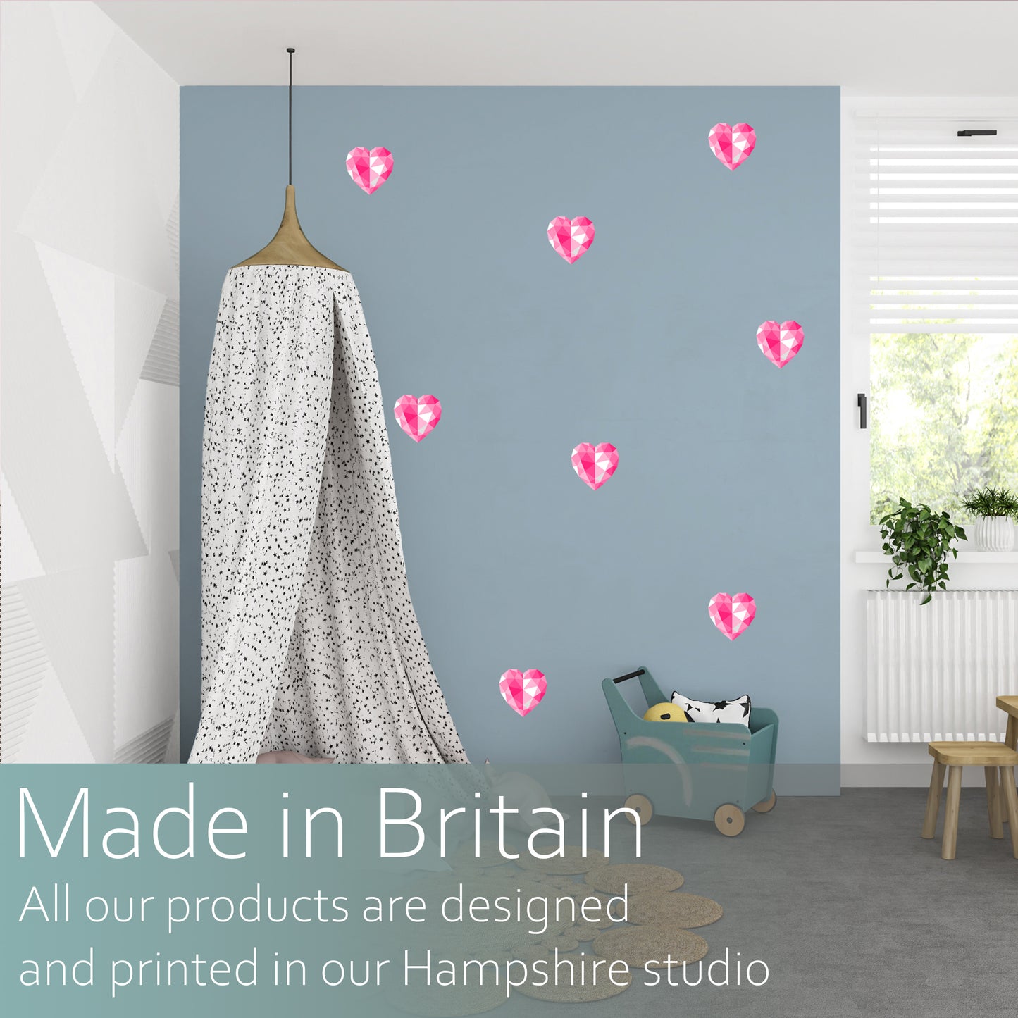 Geometric Heart pattern | Fabric wall stickers