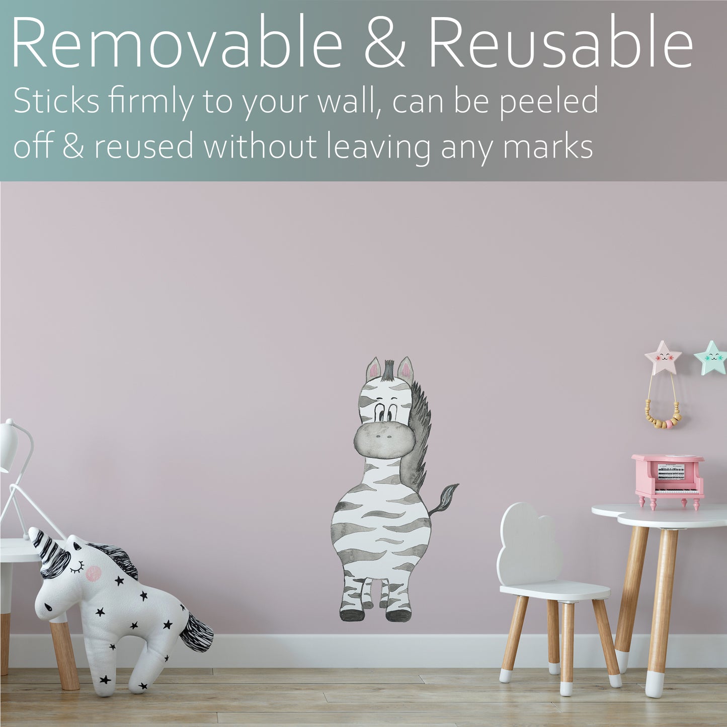 Watercolour zebra | Fabric wall stickers-Fabric wall stickers-Adnil Creations