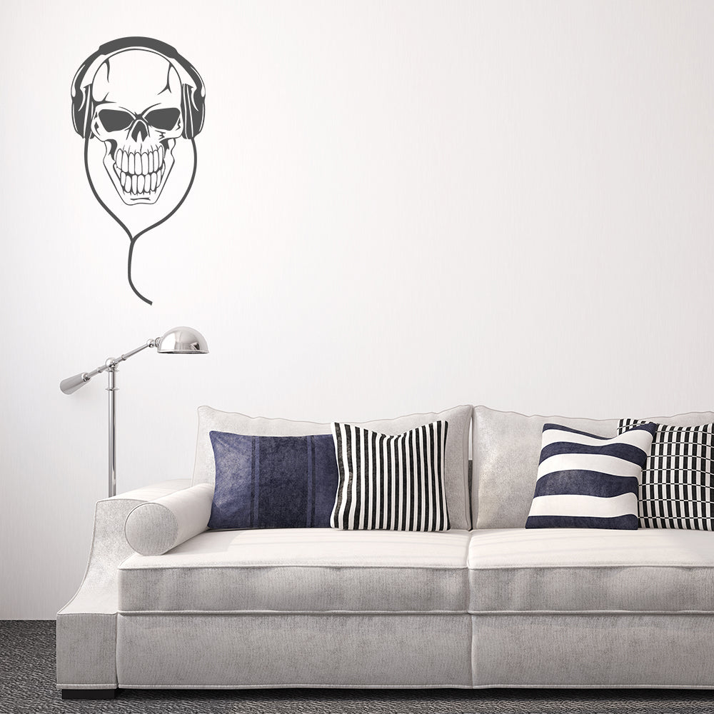 Skull with headphones | Wall decal-Wall art-Adnil Creations