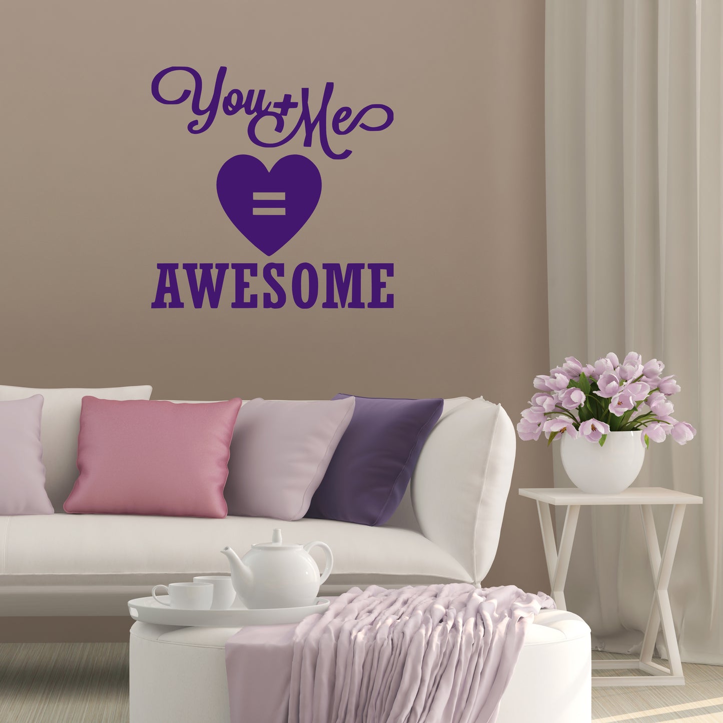 You + me = awesome | Wall quote-Wall quote-Adnil Creations