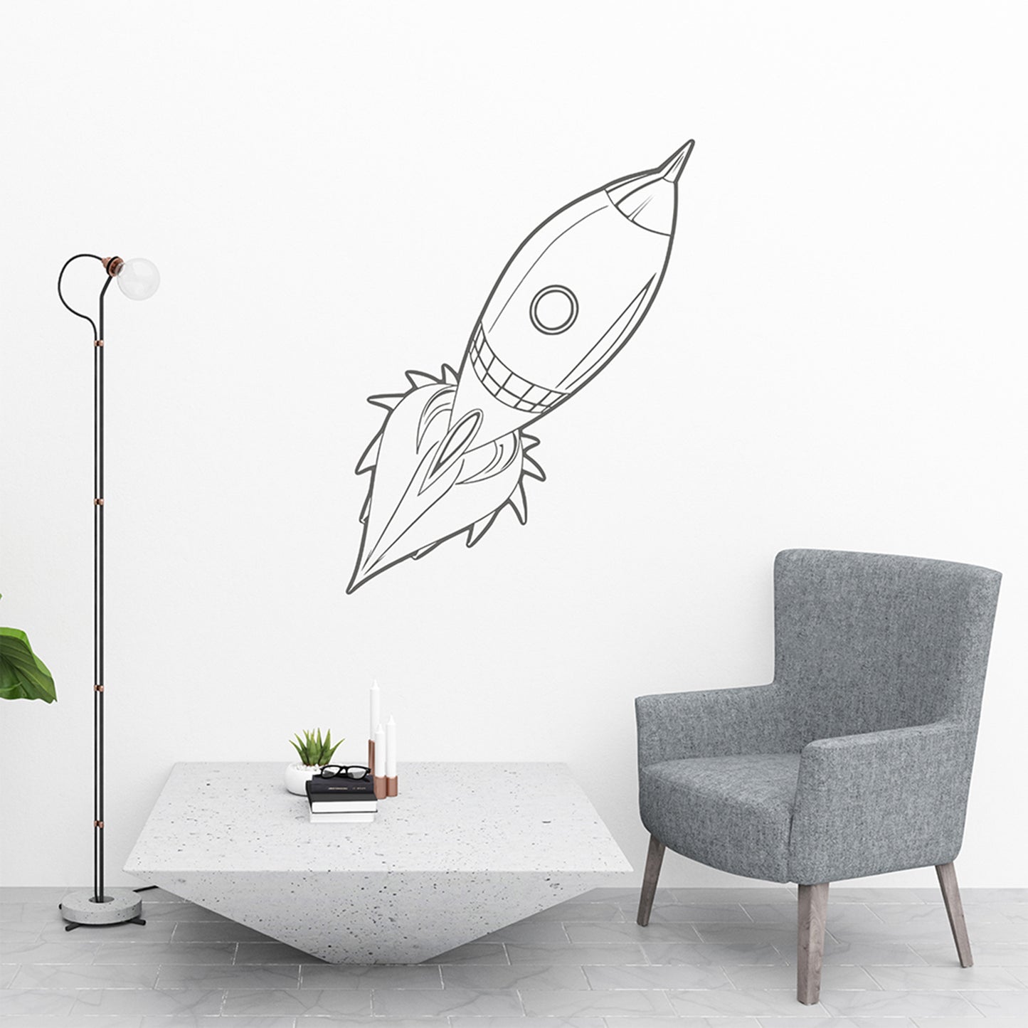 Retro rocket | Wall decal-Wall art-Adnil Creations