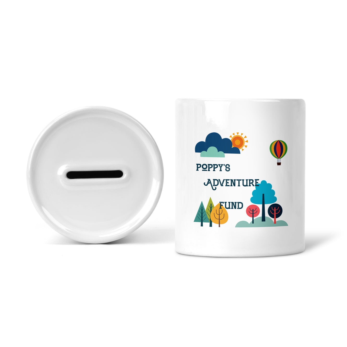 Personalised our next adventure fund | Ceramic money box