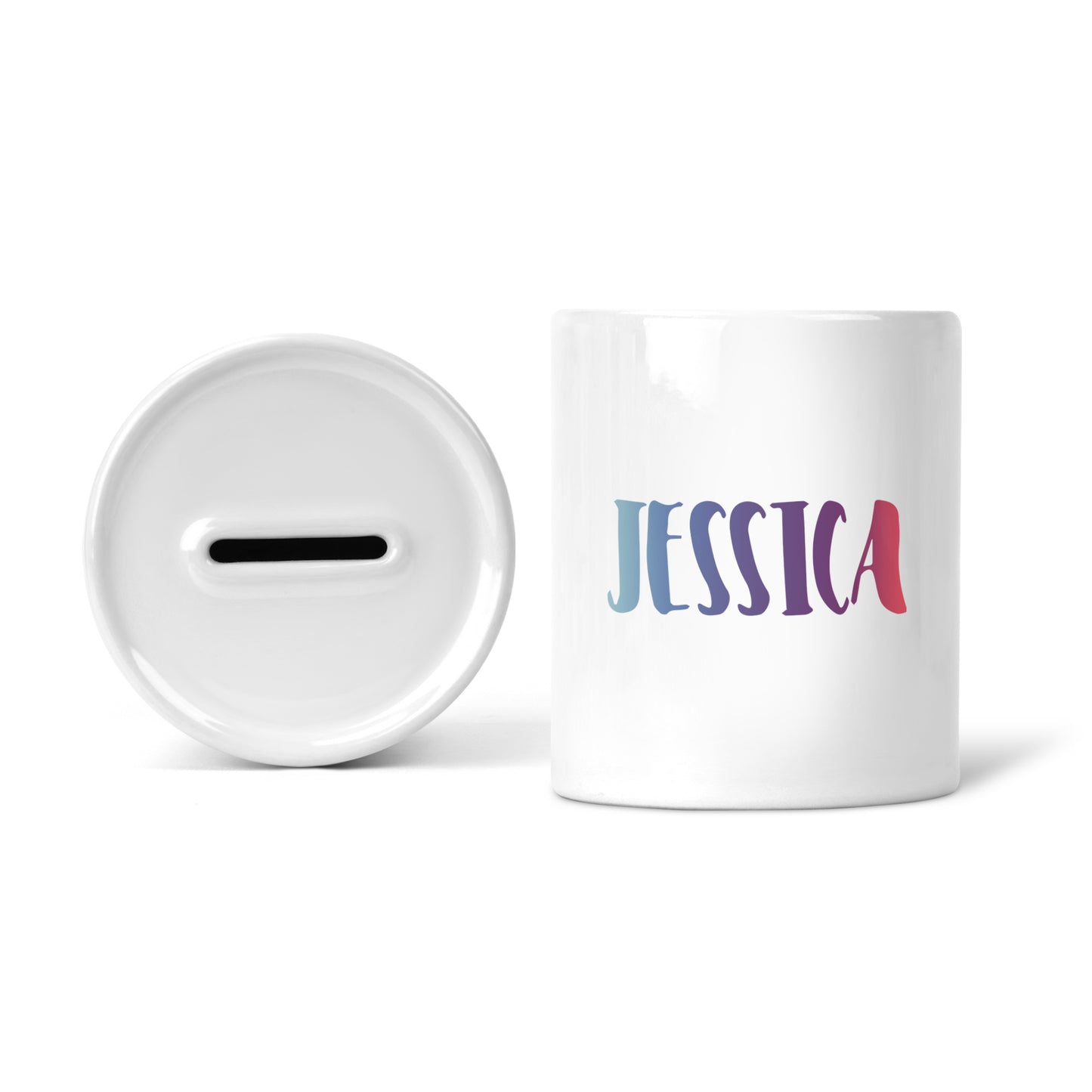 Pastel ombre personalised name | Ceramic money box