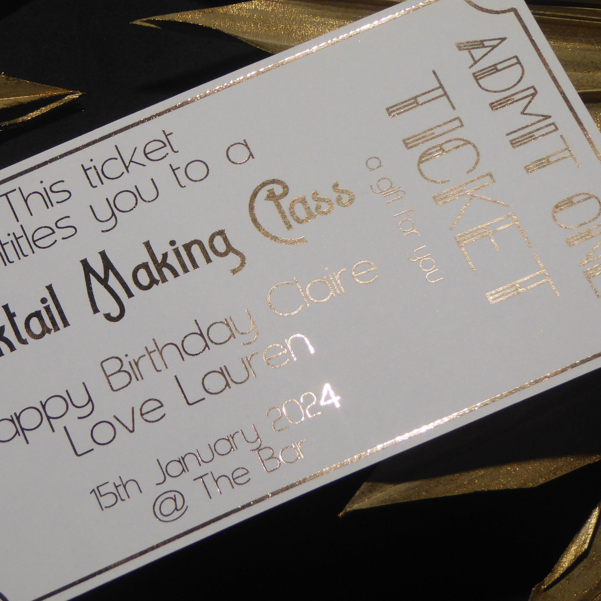Admit One Gift Voucher | Foil Print-Foil Print-Adnil Creations