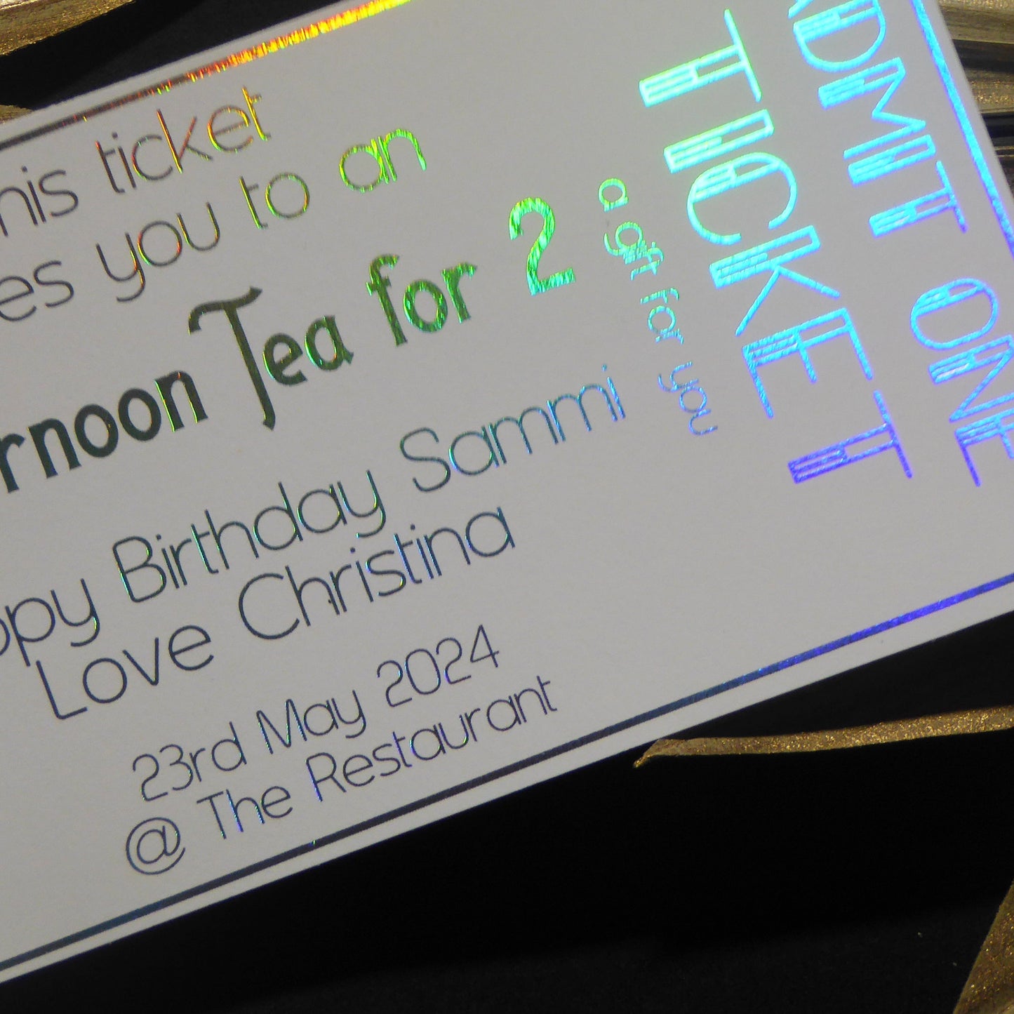 Admit One Gift Voucher | Foil Print-Foil Print-Adnil Creations