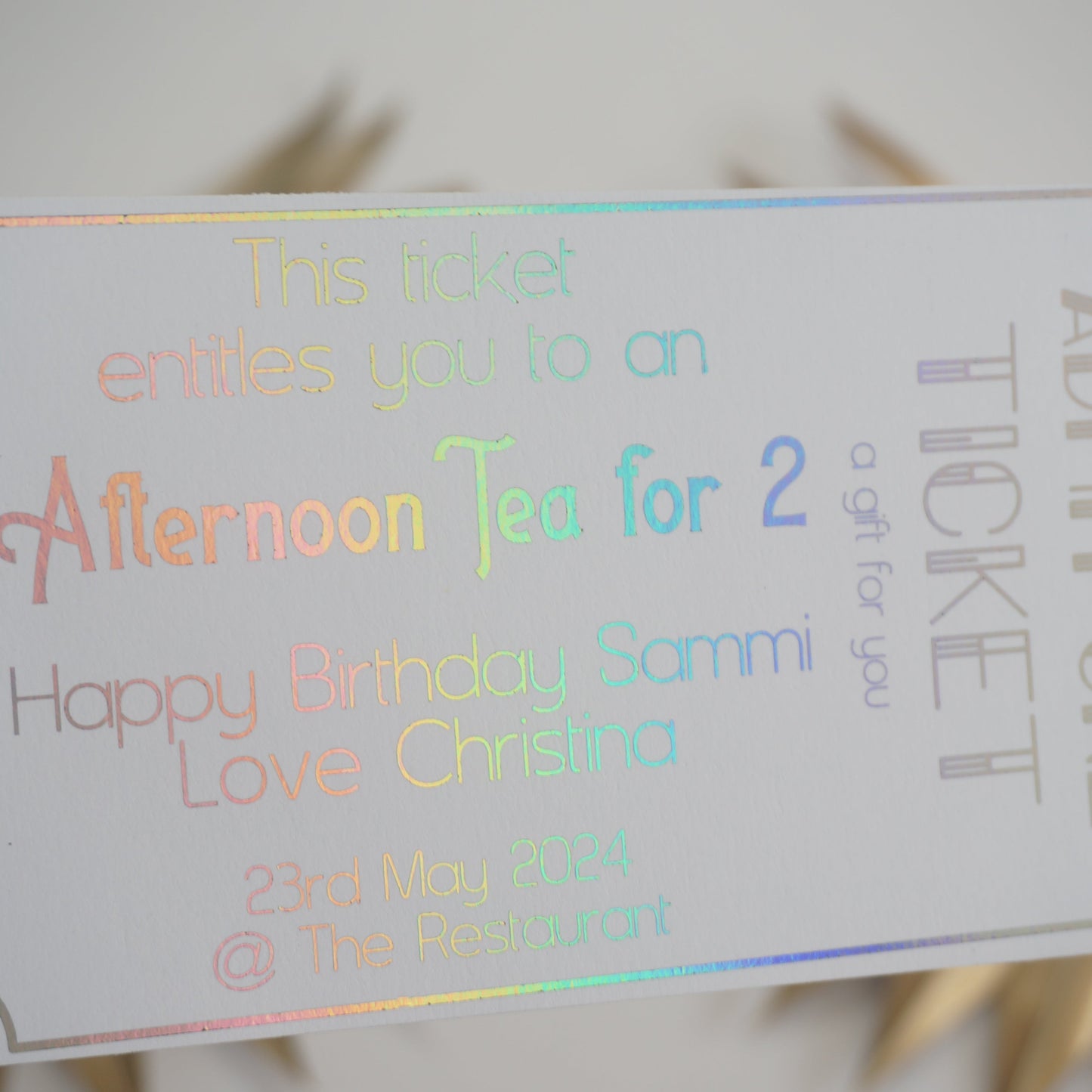 Admit One Gift Voucher | Foil Print-Foil Print-Adnil Creations