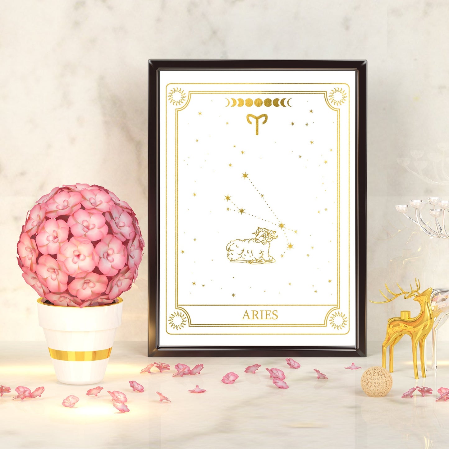Aries Zodiac Constellation | A4 Foil Art Print-Foil Print-Adnil Creations