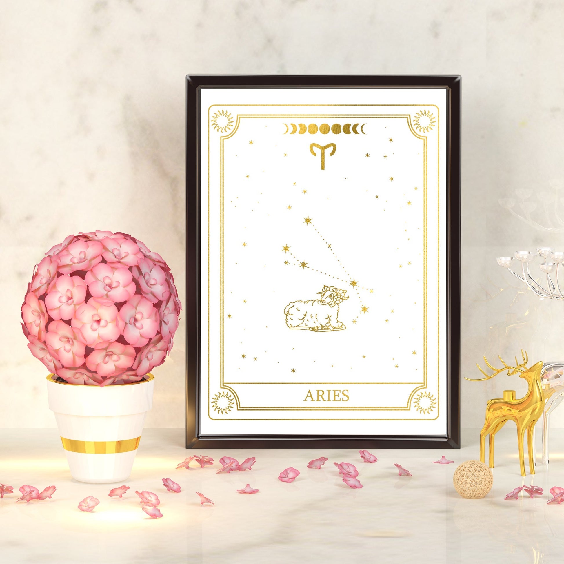 Aries Zodiac Constellation | A4 Foil Art Print-Foil Print-Adnil Creations