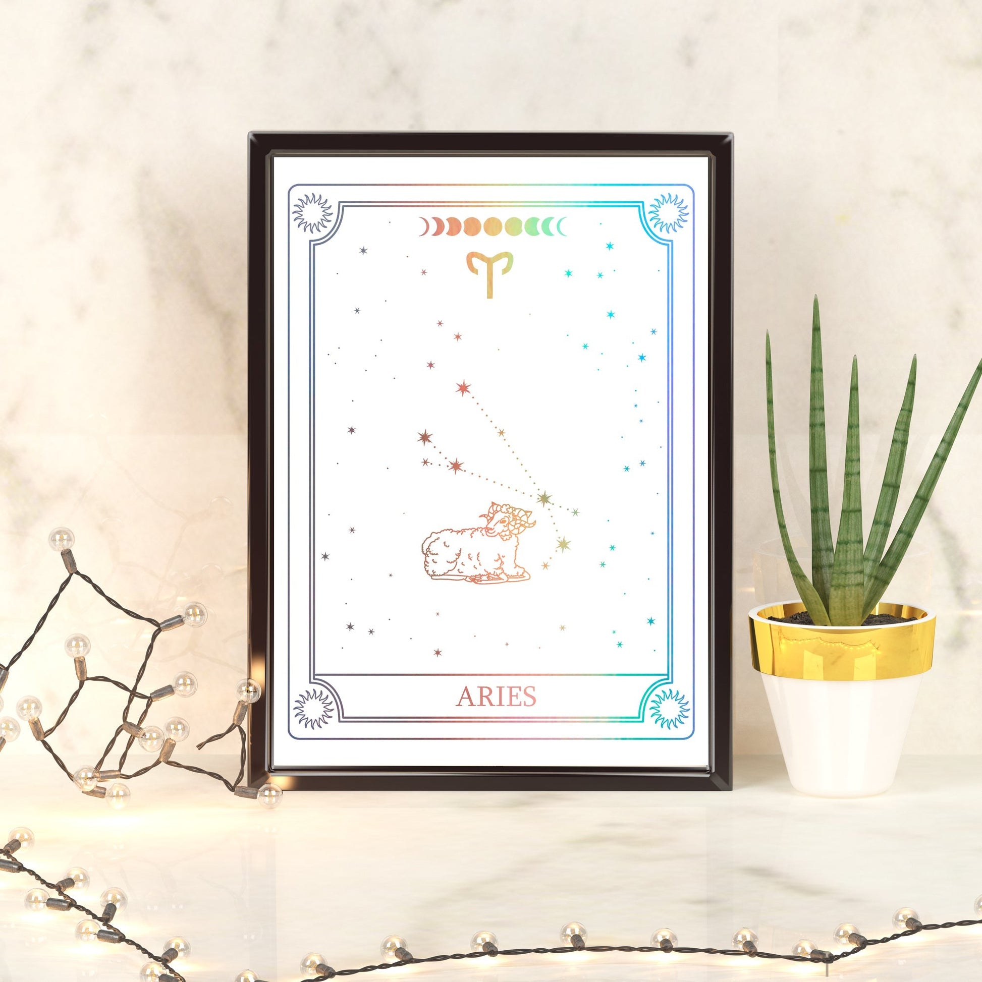 Aries Zodiac Constellation | A4 Foil Art Print-Foil Print-Adnil Creations
