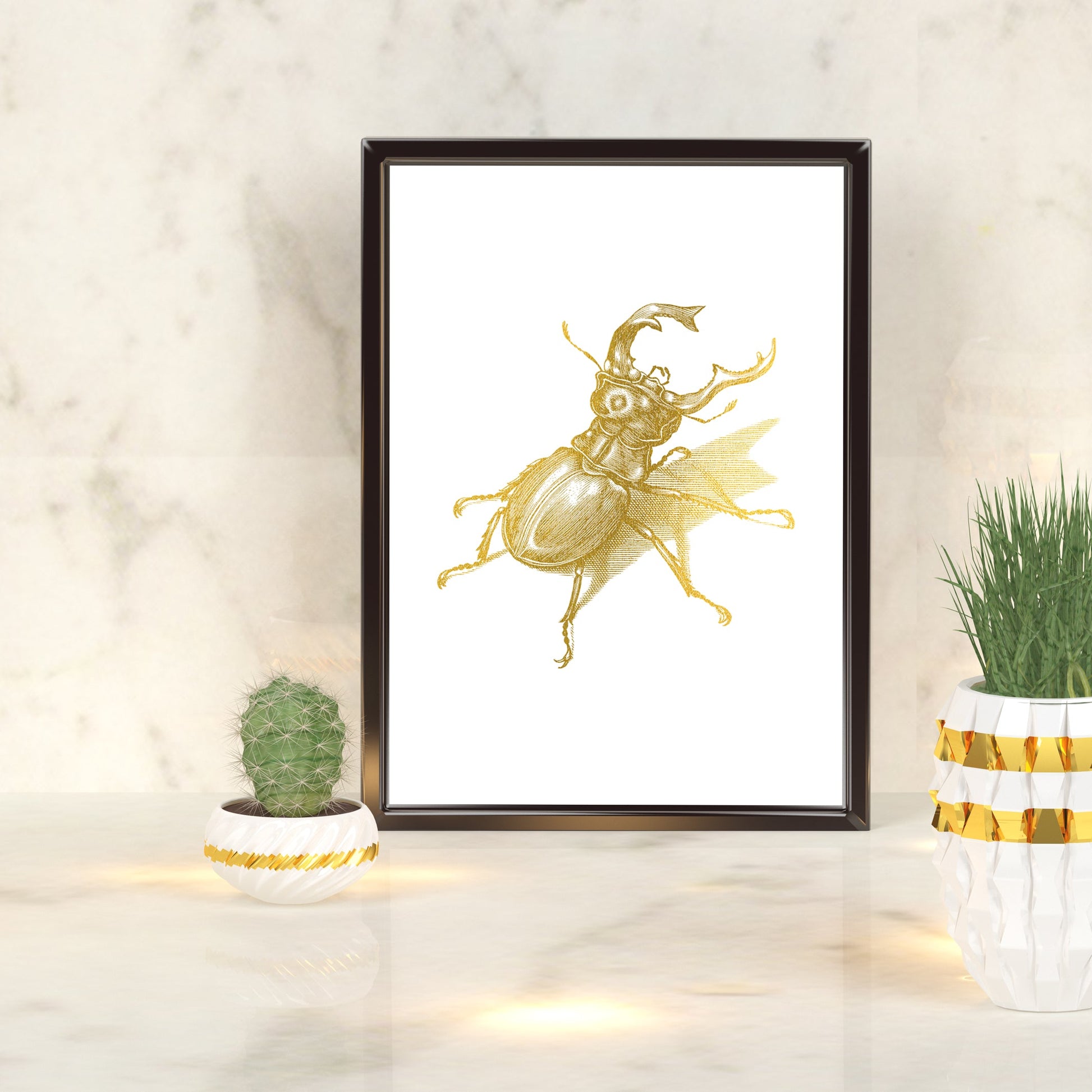 Beetle | A4 Foil Art Print-Foil Print-Adnil Creations