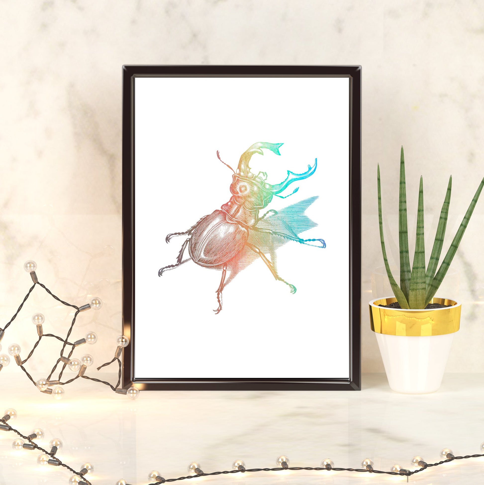 Beetle | A4 Foil Art Print-Foil Print-Adnil Creations