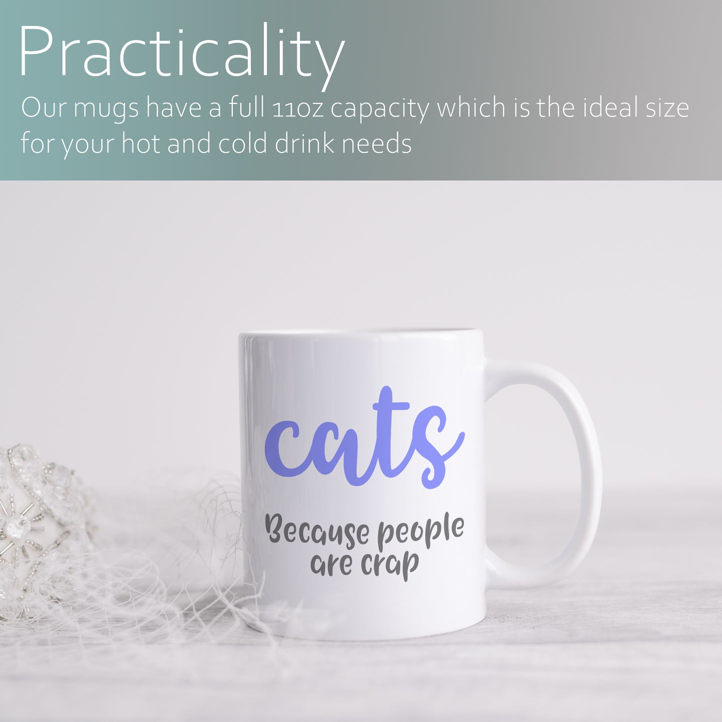 Cats - because people are crap | Ceramic mug