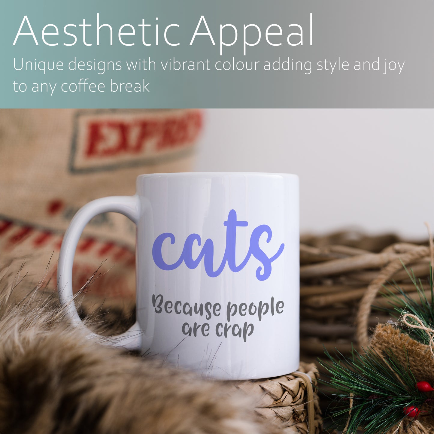 Cats - because people are crap | Ceramic mug