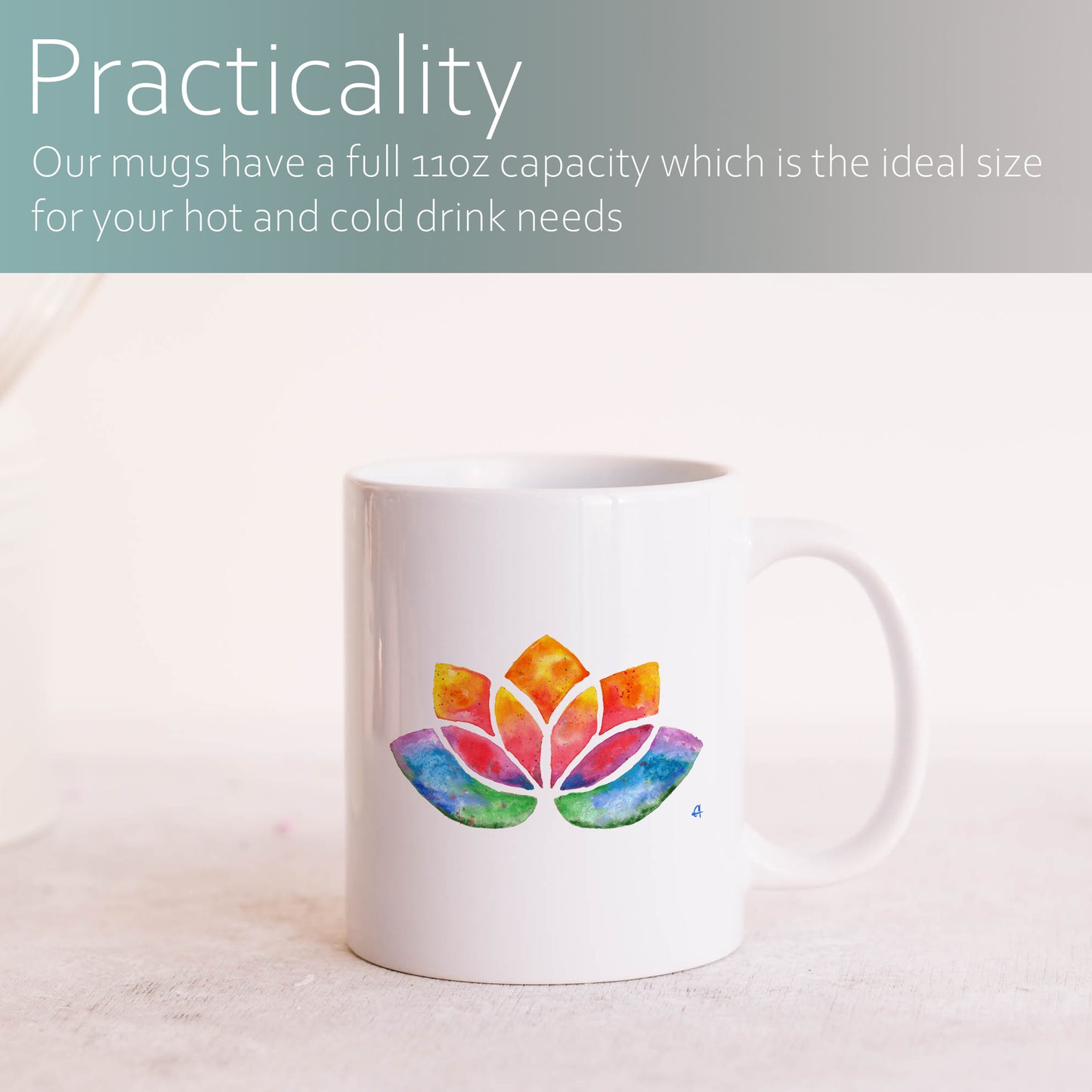 Watercolour lotus | Ceramic mug