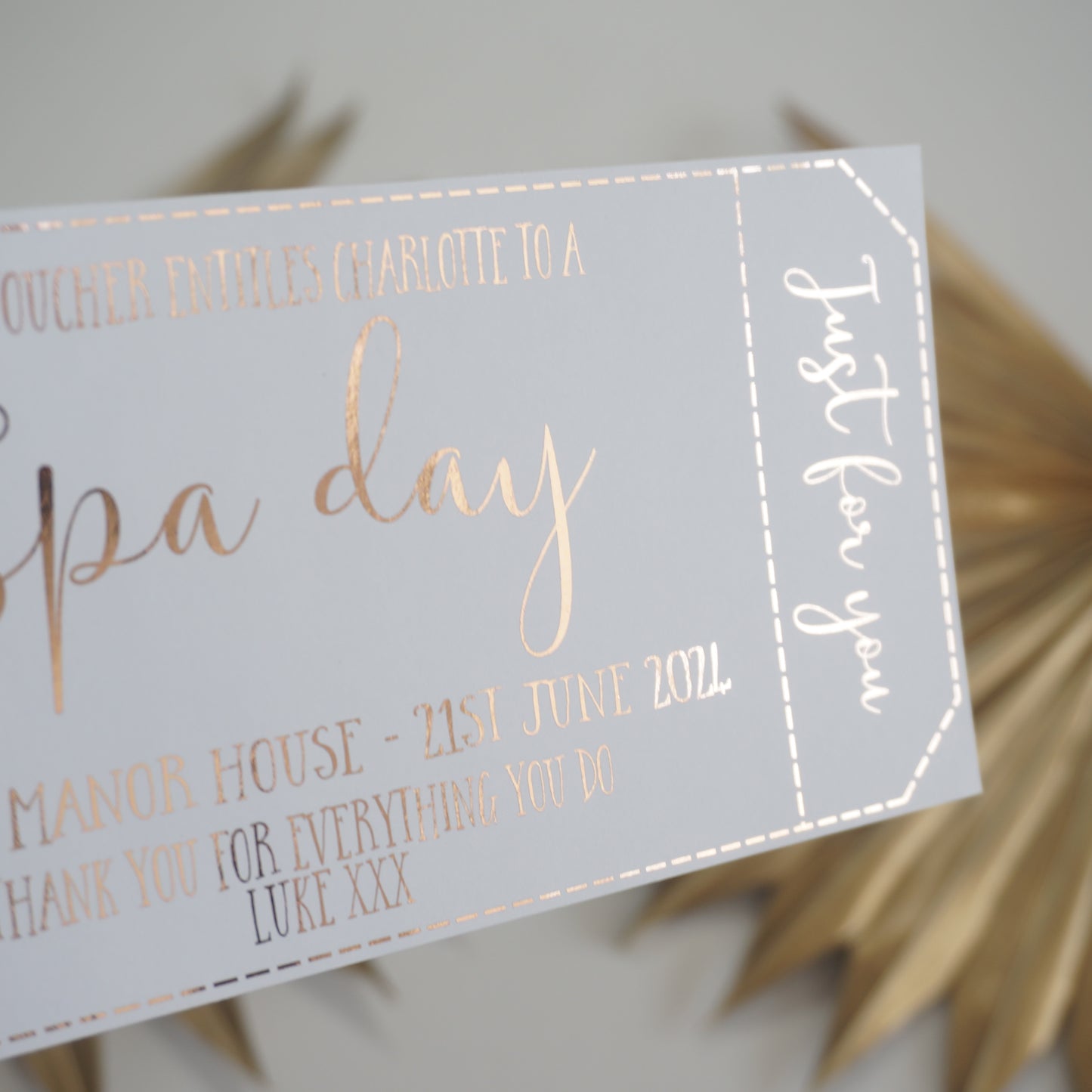 Just for You Gift Voucher | Foil Print