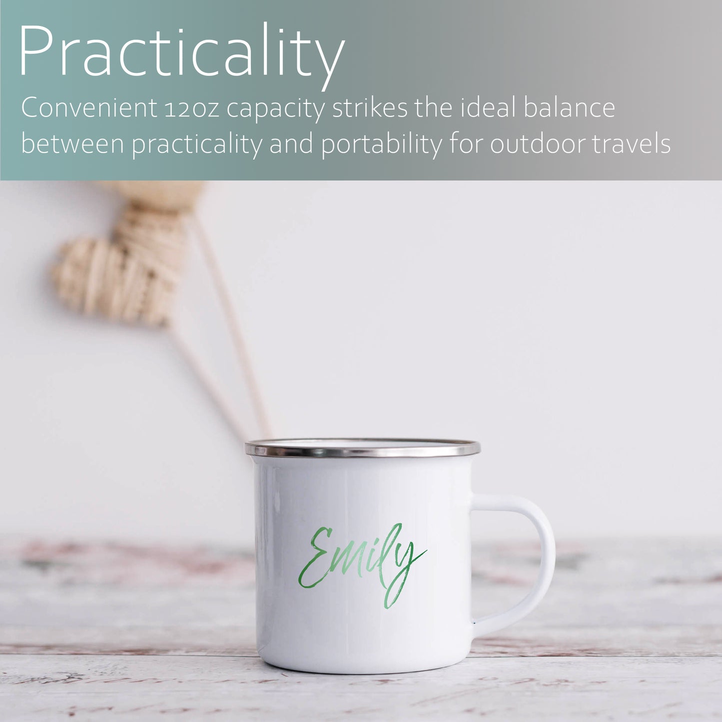 Green ombre personalised name | Enamel mug-Enamel mug-Adnil Creations