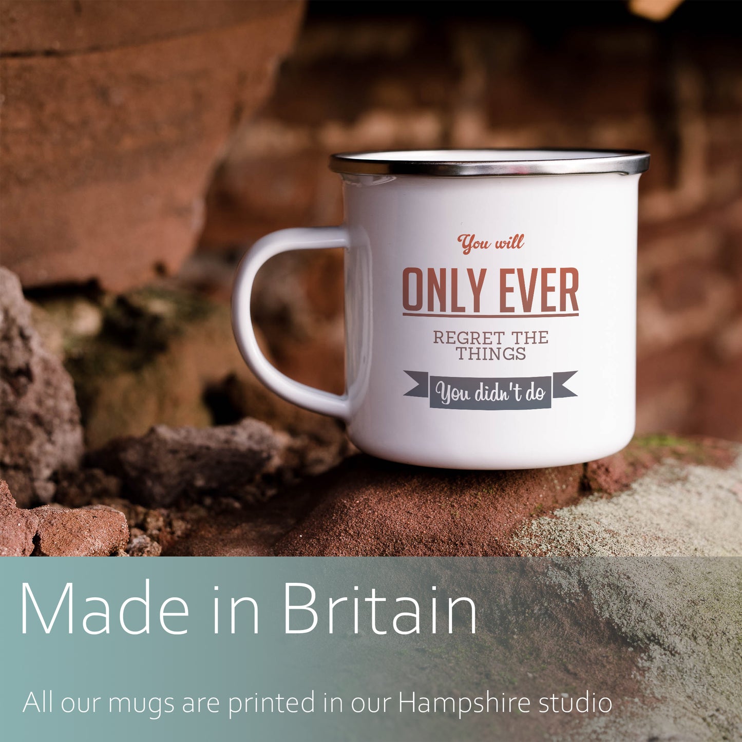 You'll only ever regret the things you didn't do | Enamel mug-Enamel mug-Adnil Creations