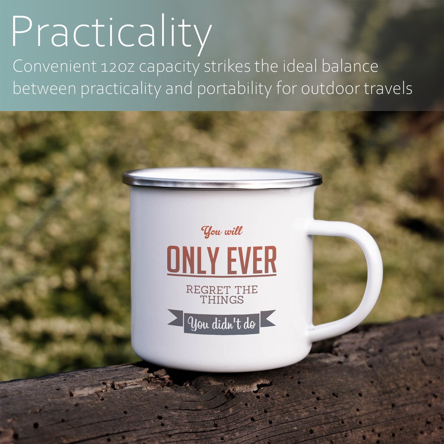 You'll only ever regret the things you didn't do | Enamel mug-Enamel mug-Adnil Creations