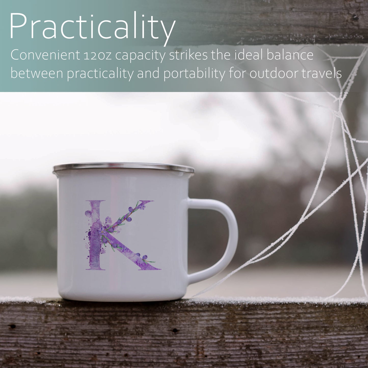 Floral personalised monogram | Enamel mug