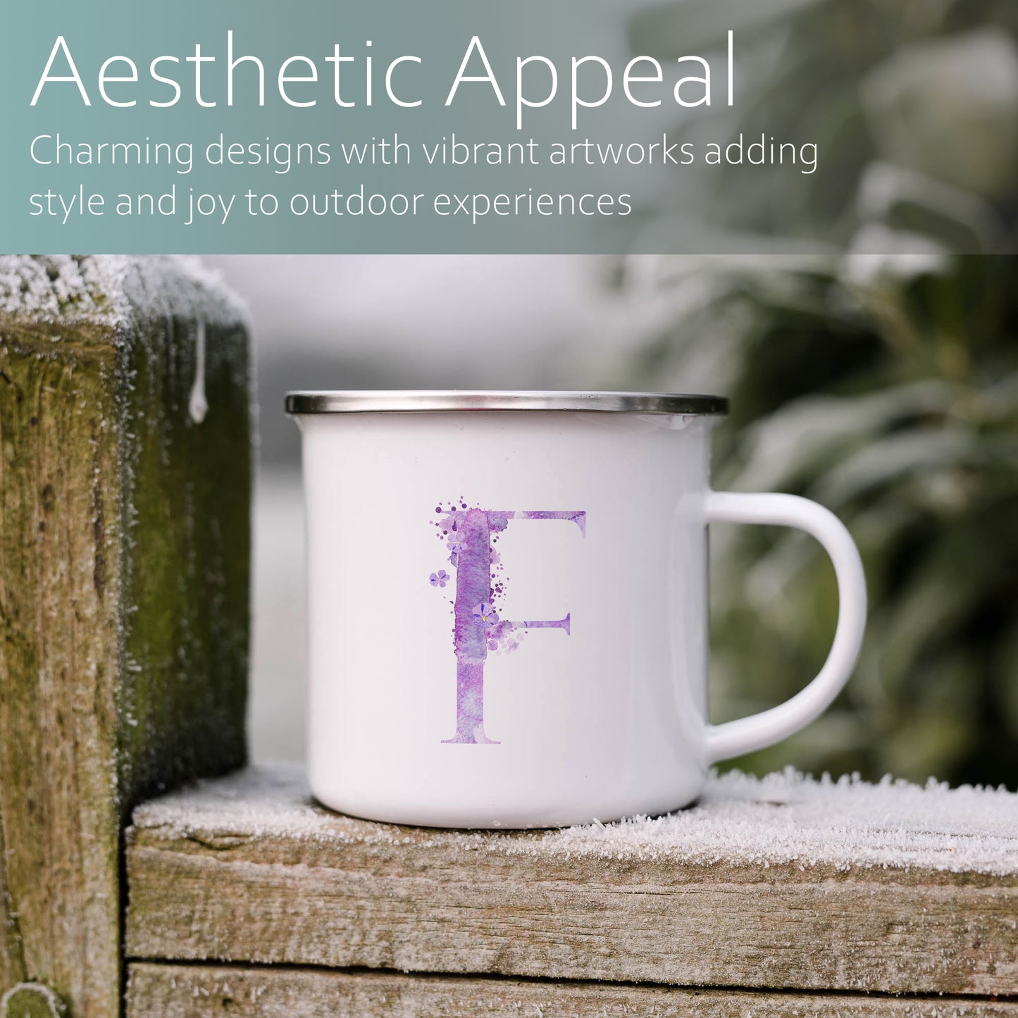 Floral personalised monogram | Enamel mug