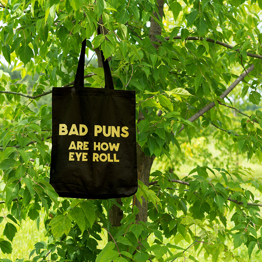 Bad puns are how eye roll | 100% Organic Cotton tote bag-Tote bags-Adnil Creations