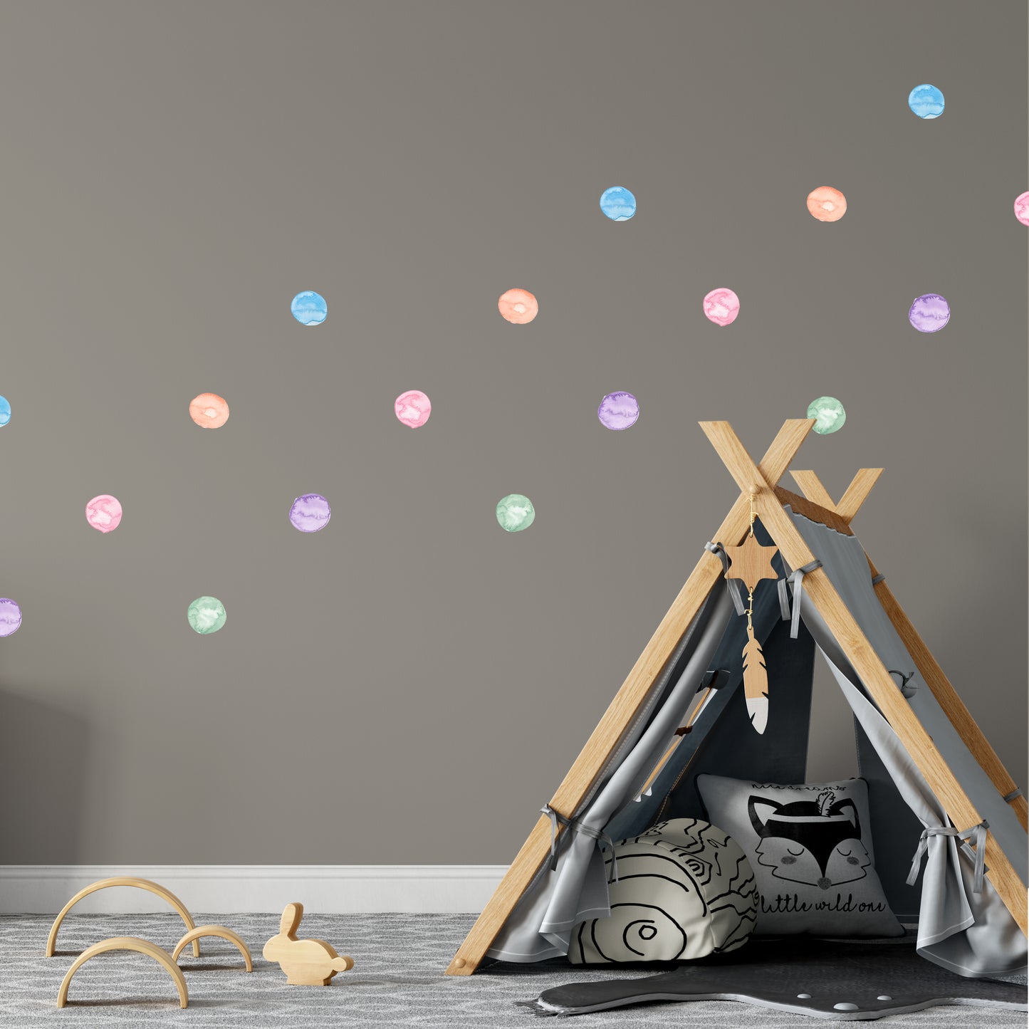 Watercolour polka dots | Fabric wall stickers-Fabric wall stickers-Adnil Creations