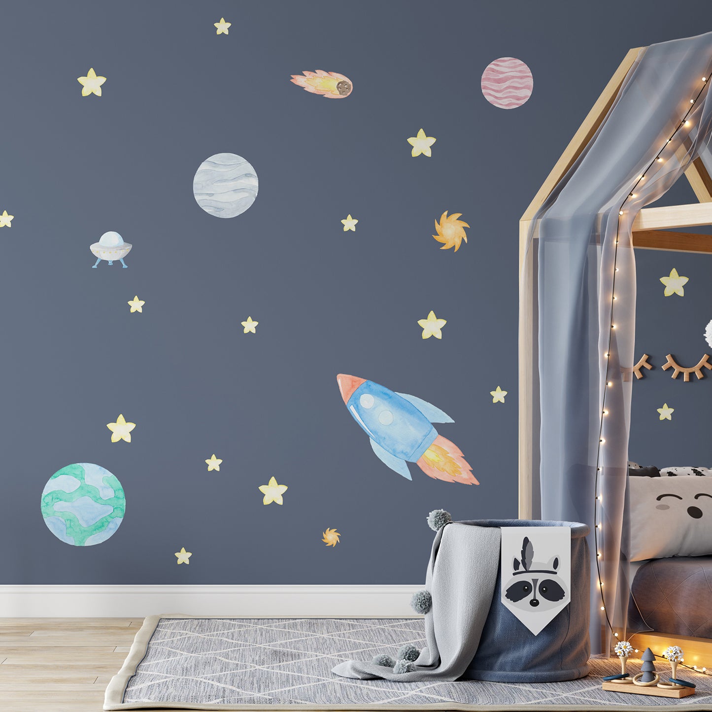 Watercolour space set | Fabric wall stickers