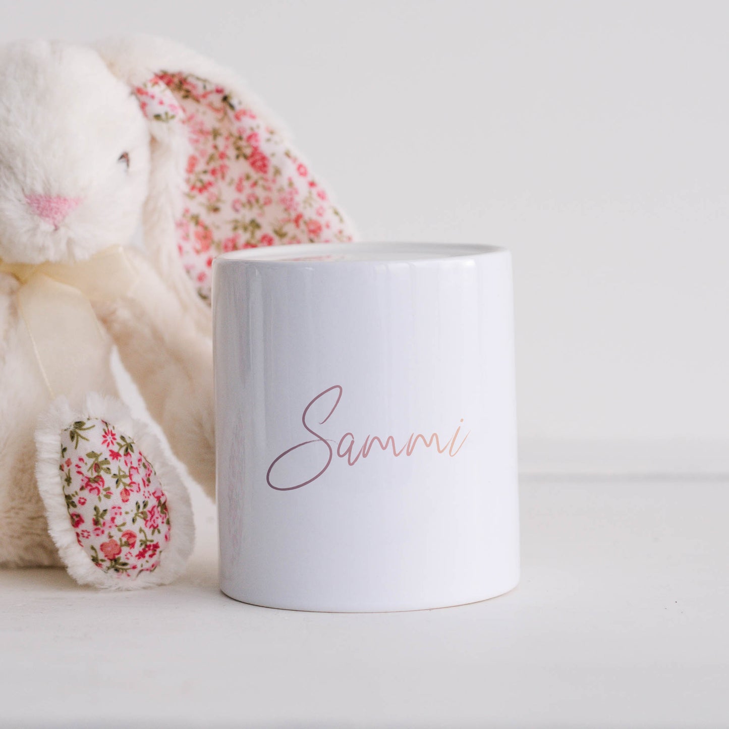 Rose ombre personalised name | Ceramic money box
