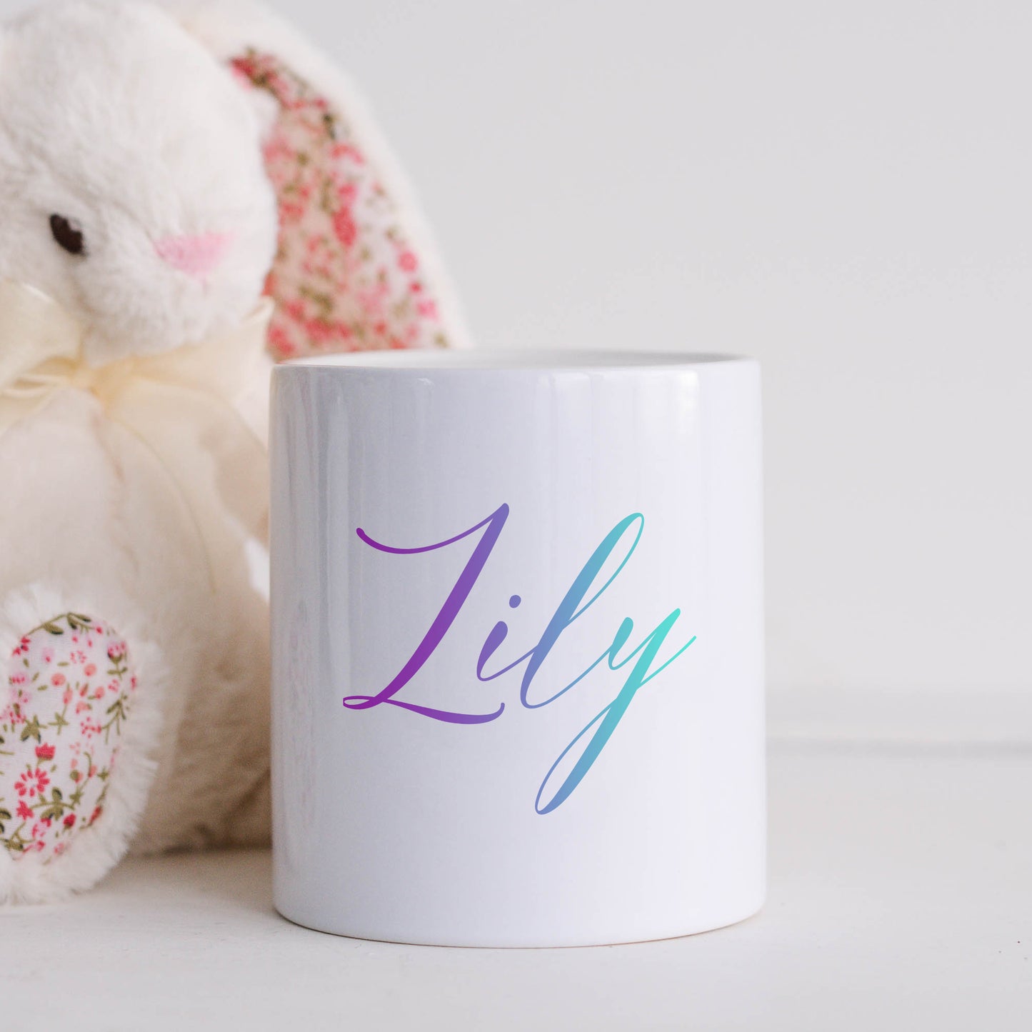 Purple and blue ombre personalised name | Ceramic money box