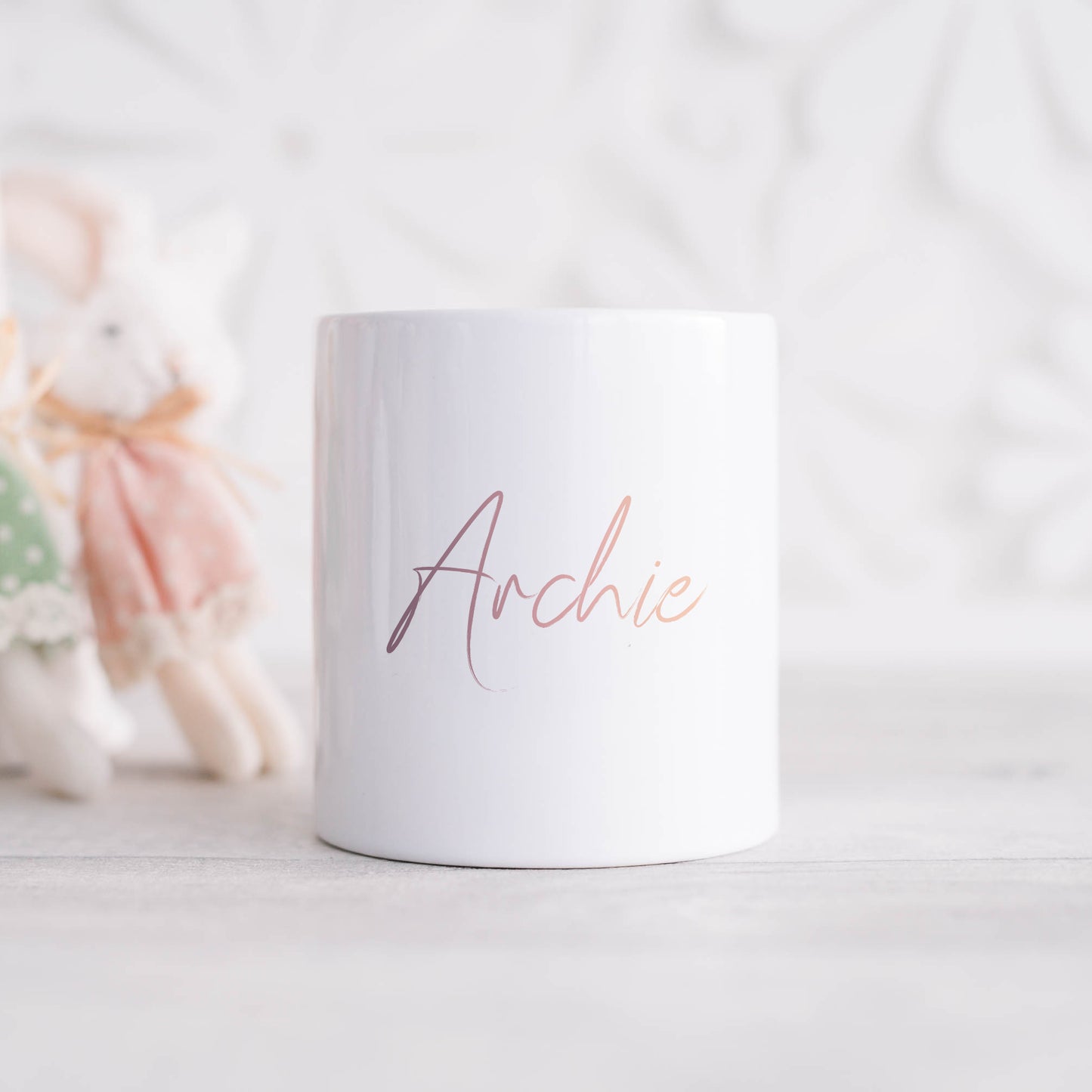 Rose ombre personalised name | Ceramic money box