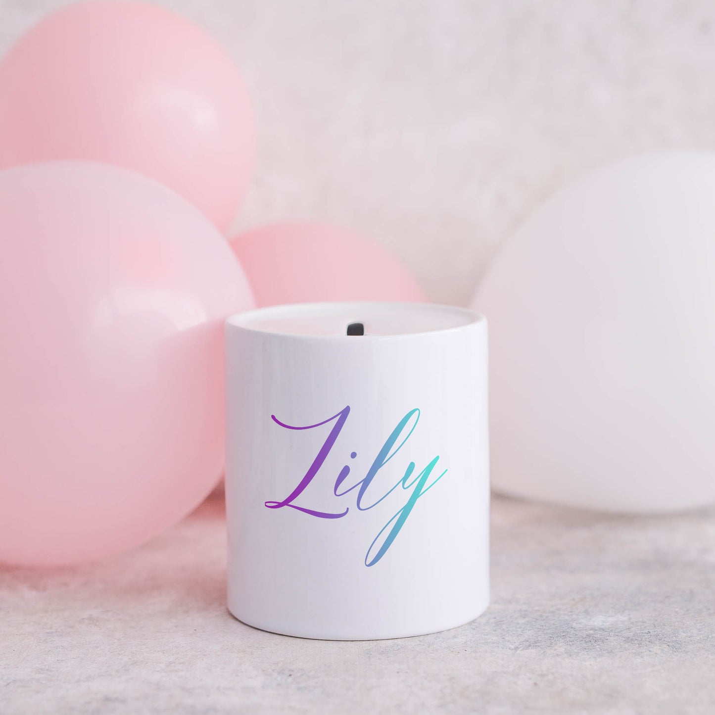 Purple and blue ombre personalised name | Ceramic money box