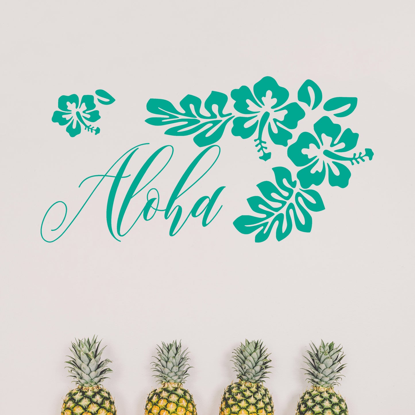 Aloha with hibiscus | Wall quote-Wall quote-Adnil Creations